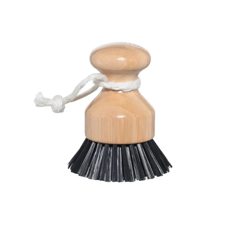 Dish washing brush, 7 cm, bamboo / plastic, black, Black clean