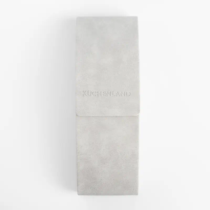 Eyeglass case, 15x5 cm, polyurethane, light grey, Rock