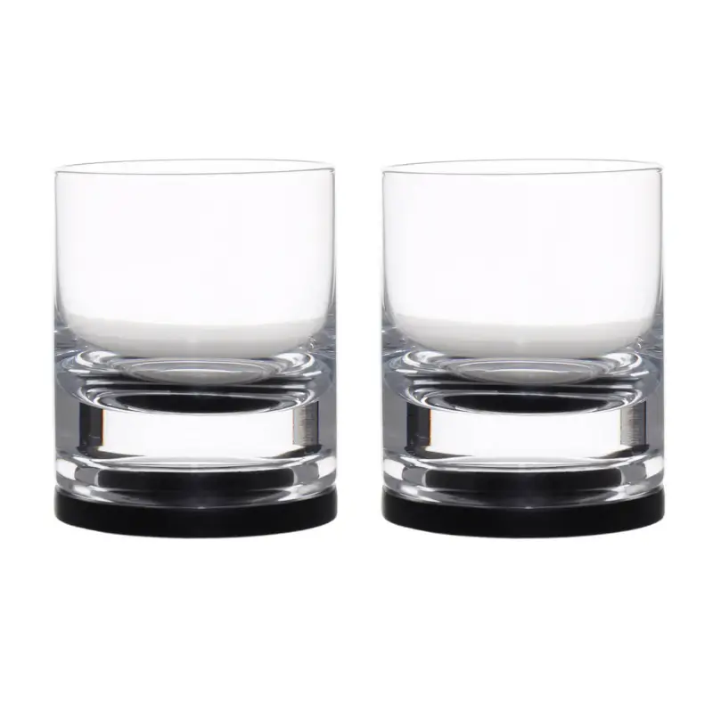 Drinking glass, 10 cm, 340 ml, 2 pcs, on a stand, glass / wood, Clear