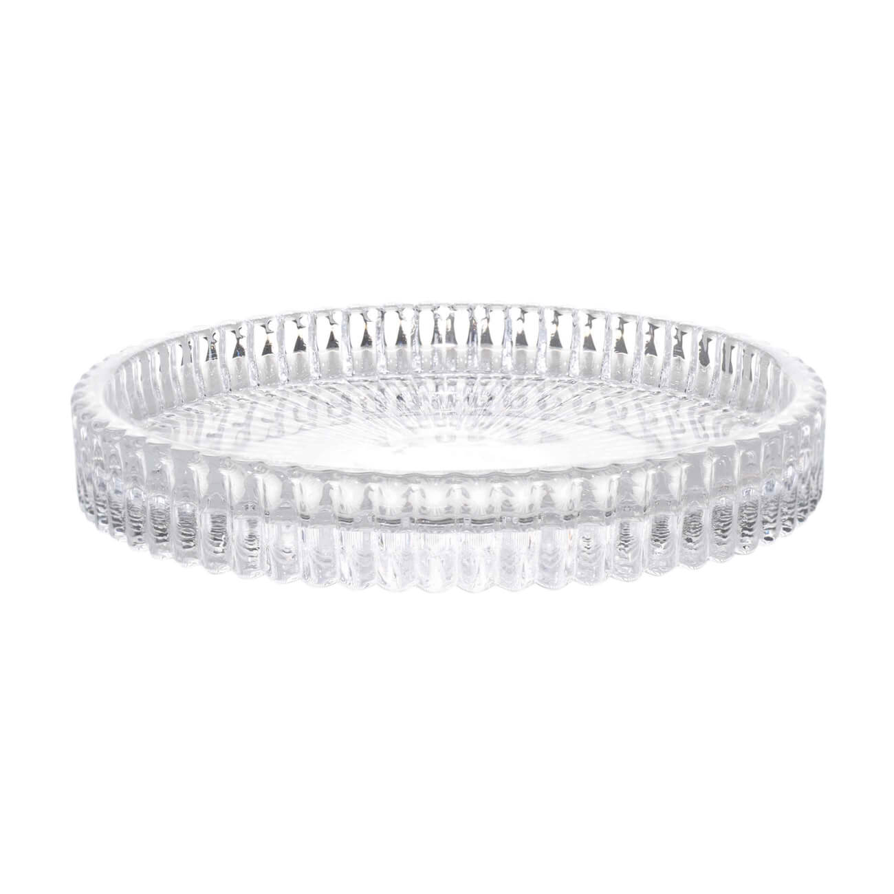 Candle holder, 9 cm, for cylindrical candle, glass, Ribby