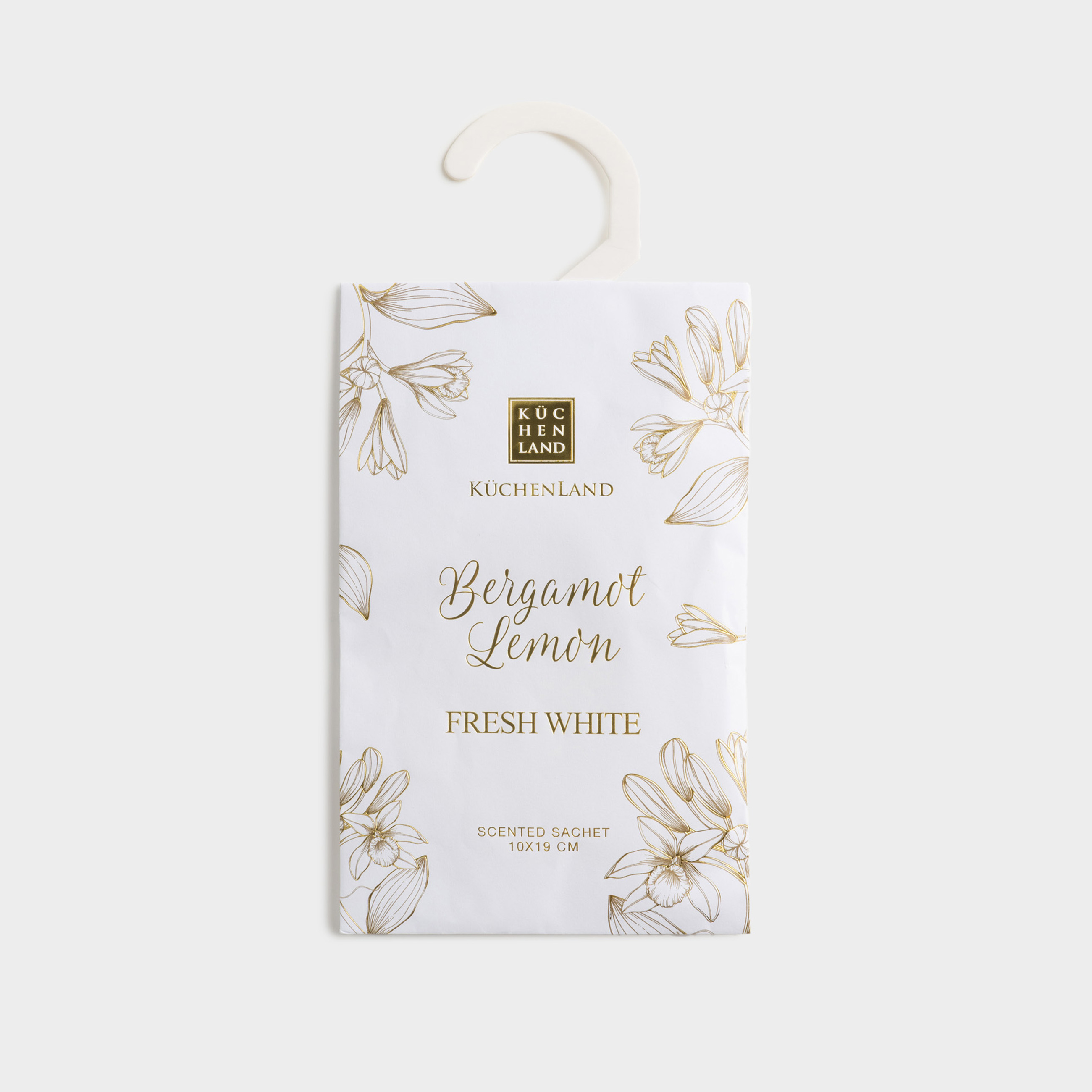 Scented sachet, 10x19 cm, Bergamot Lemon, Fresh white