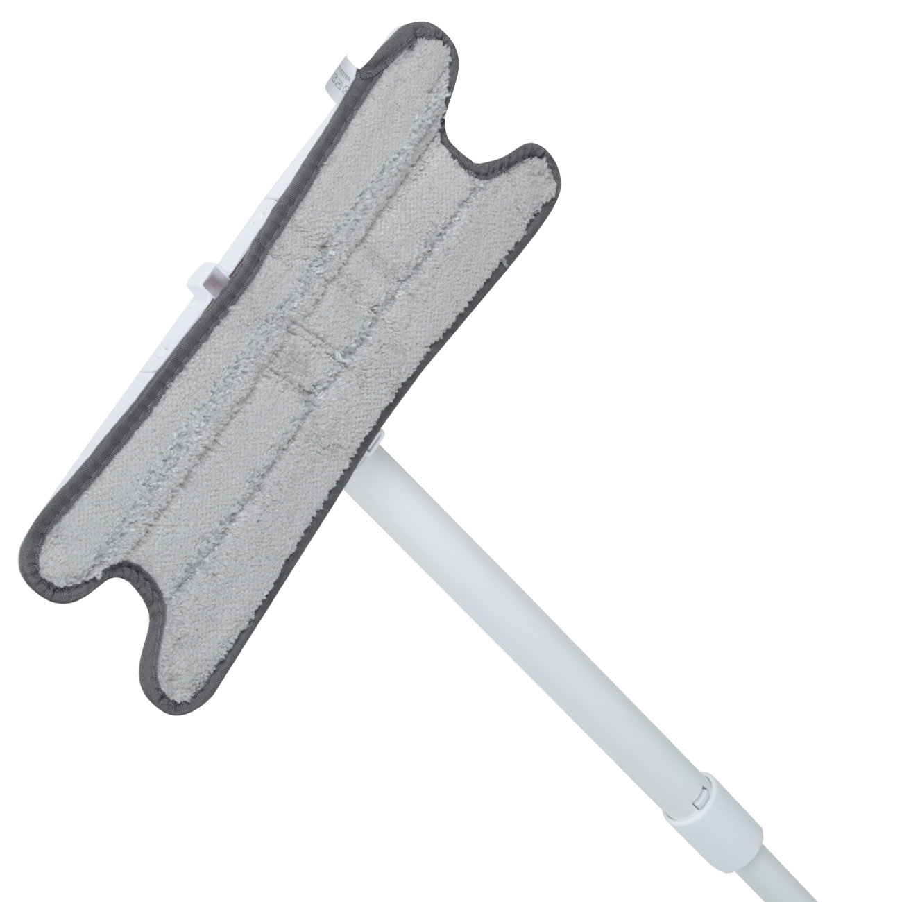 Mop with bucket, wringing and rinsing, curly, white-gray, Mop