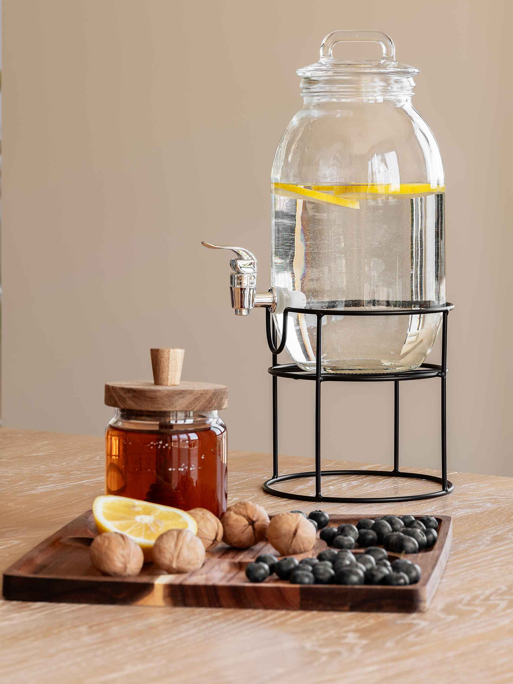 Honey jar, 400 ml, with spoon, Used glass, Noble tree, image-6