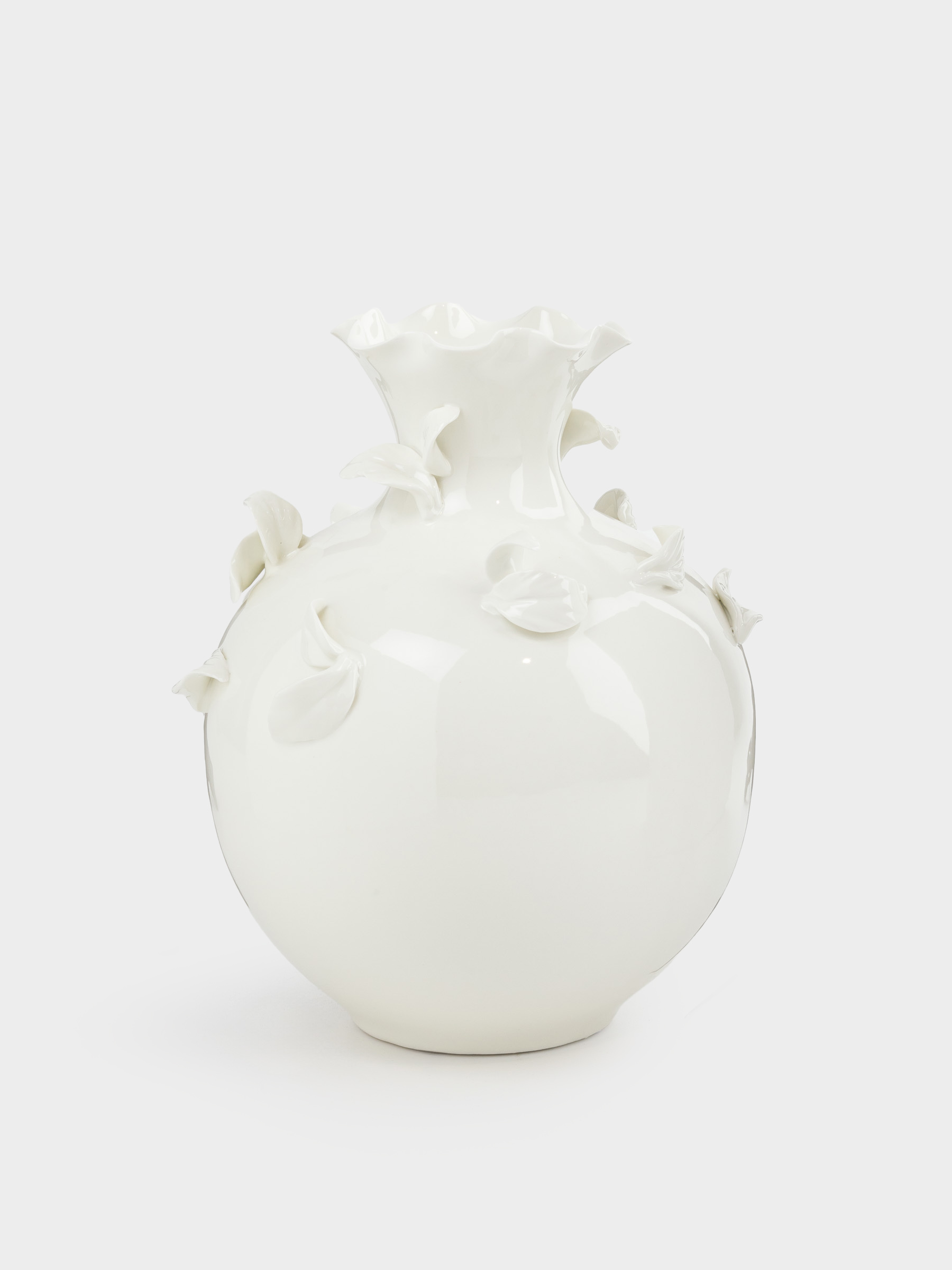 Flower vase, 26 cm, ceramic, milky, Petals, Bloome, image-0