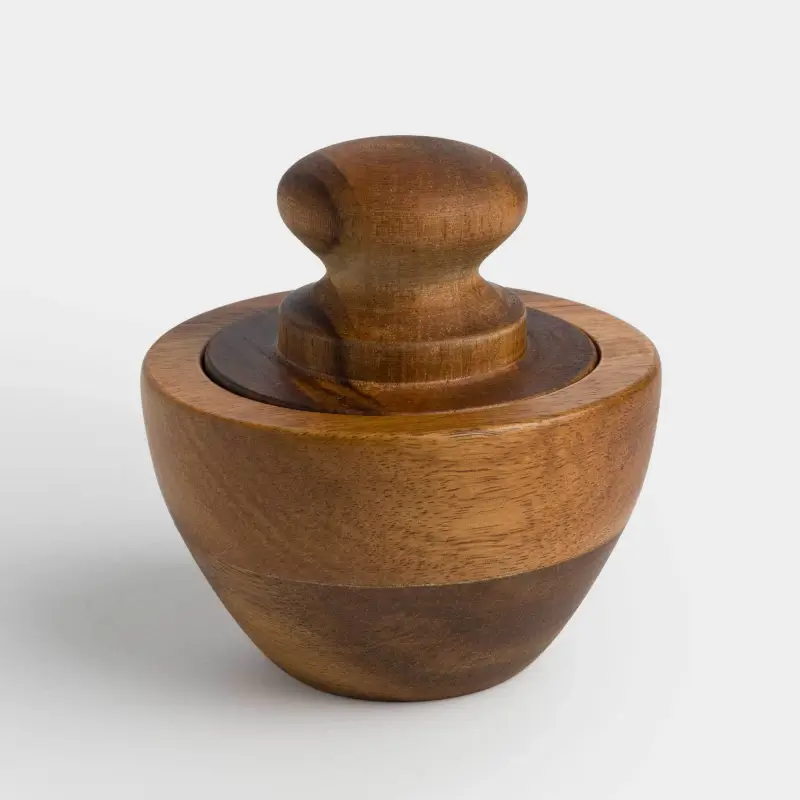 Spice mortar, 8x5 cm, with pestle, wood, noble tree ,image-0