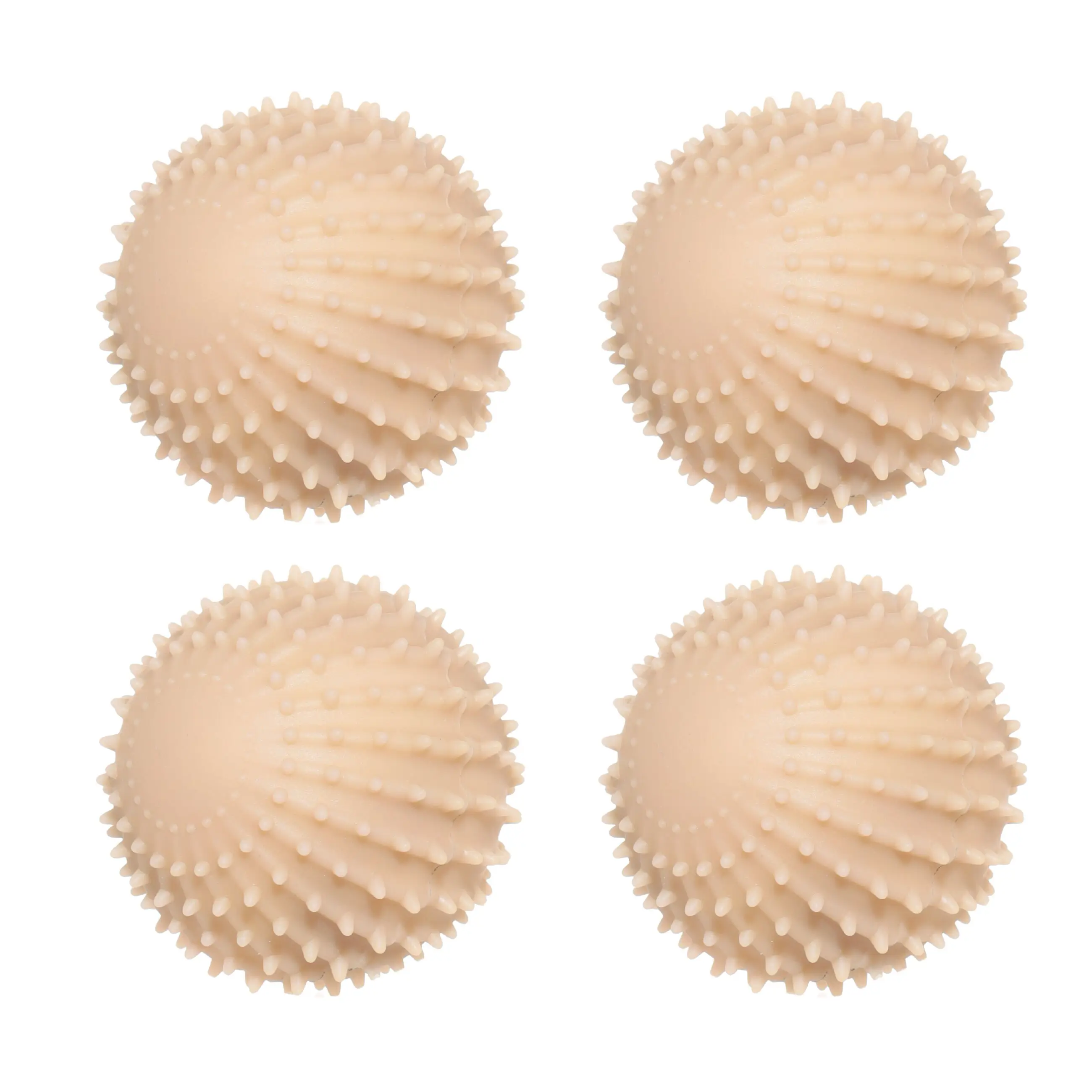 Washing ball, 6 cm, 4 pcs, PVC, beige, Circle, Washing ball, image-0