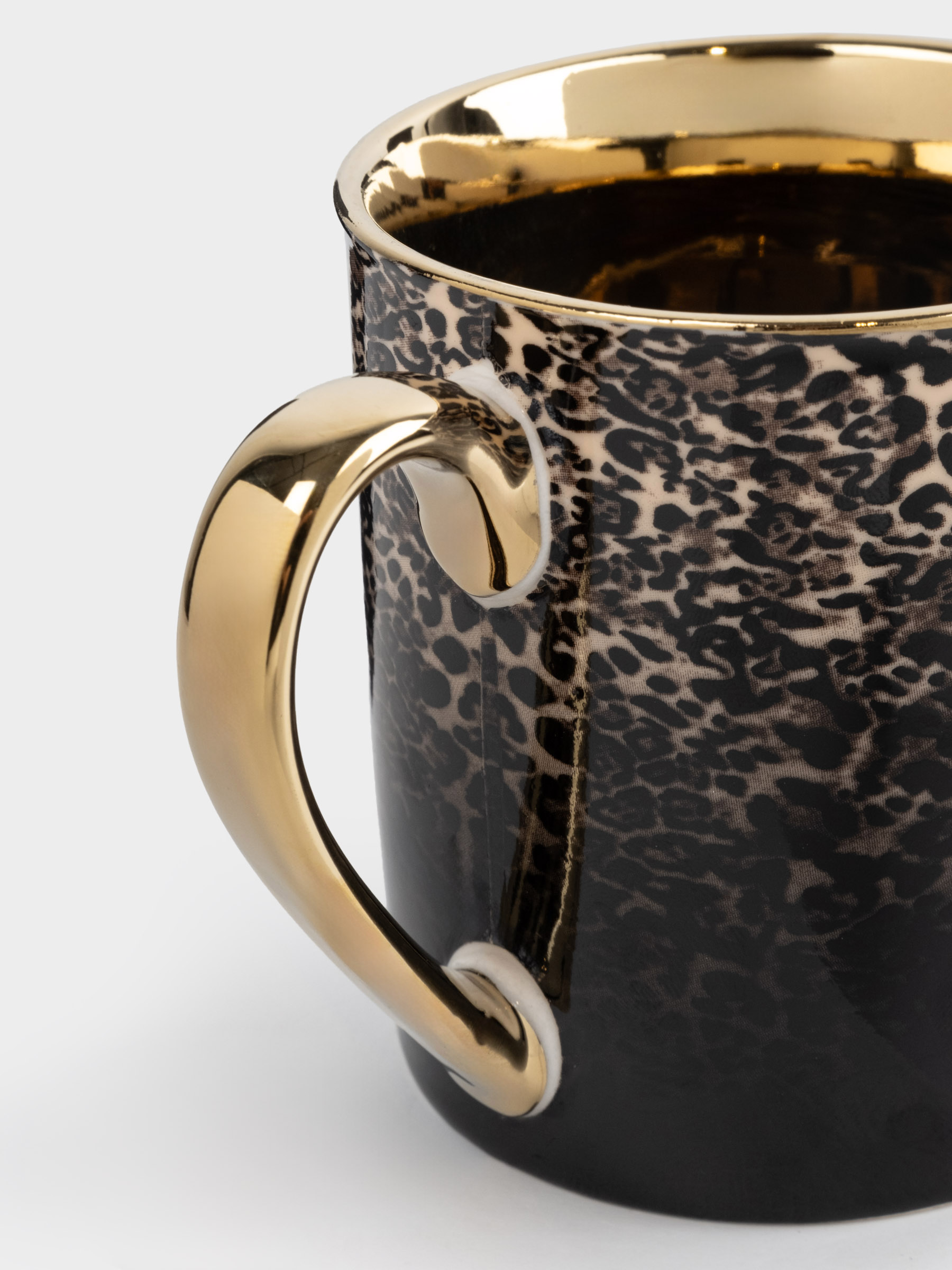 Mug, 300 ml, porcelain N, black and gold, Leopard, Leopard, image-4