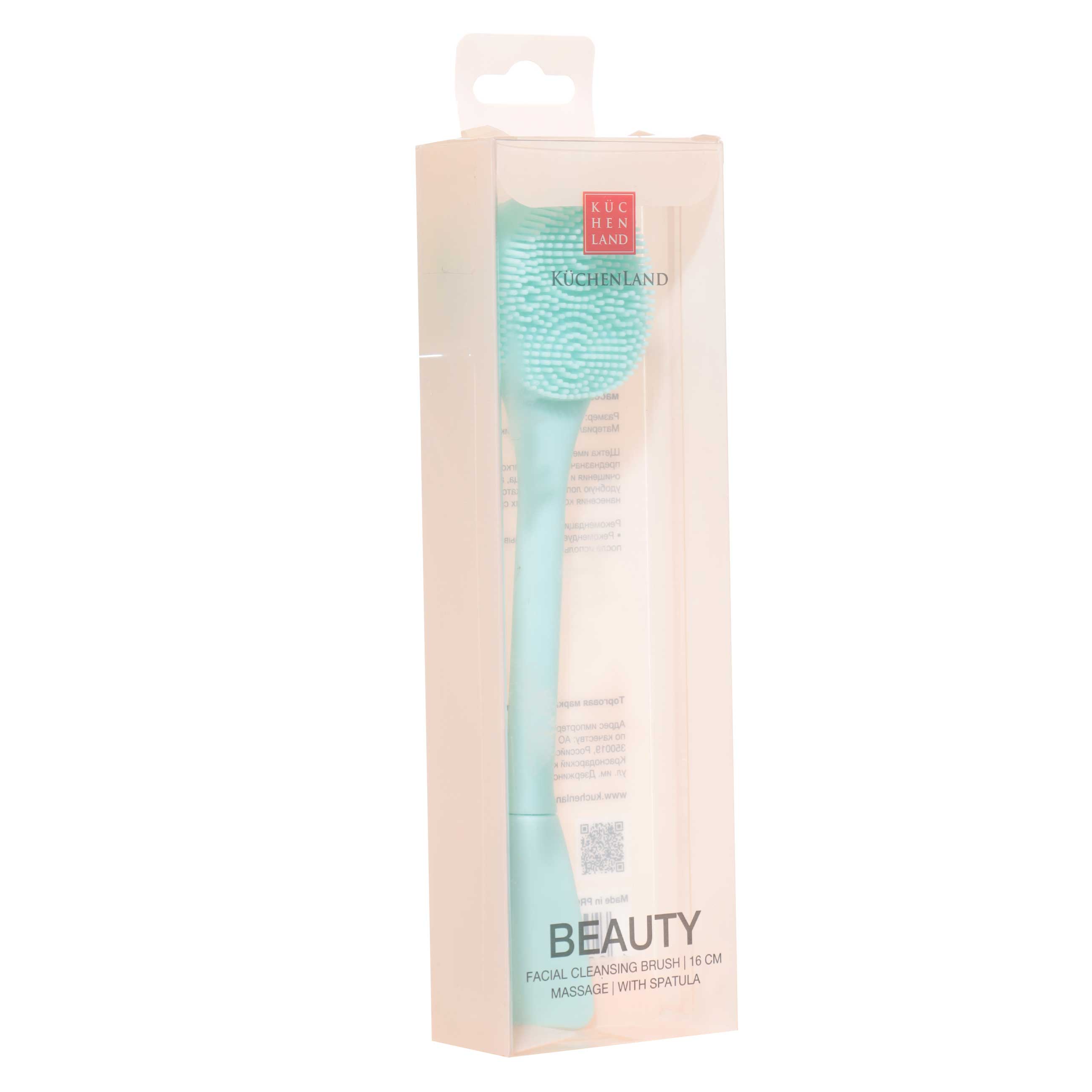 Facial cleansing brush, 16 cm, massage, with spatula, Silicone / plastic, menthol, Manny G, image-3