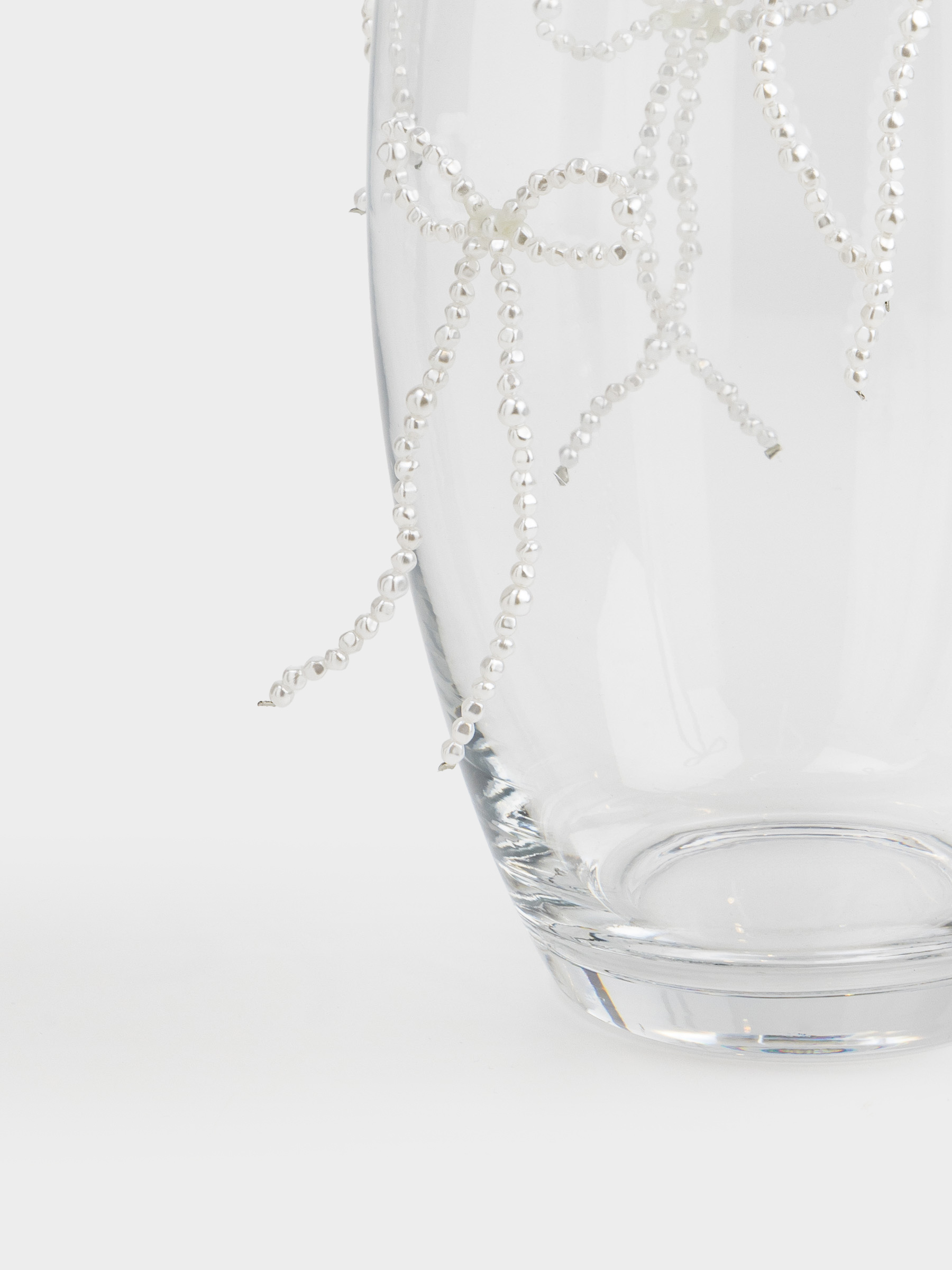 Flower vase, 30 cm, glass / plastic, Bows, Varieties pearl, image-2