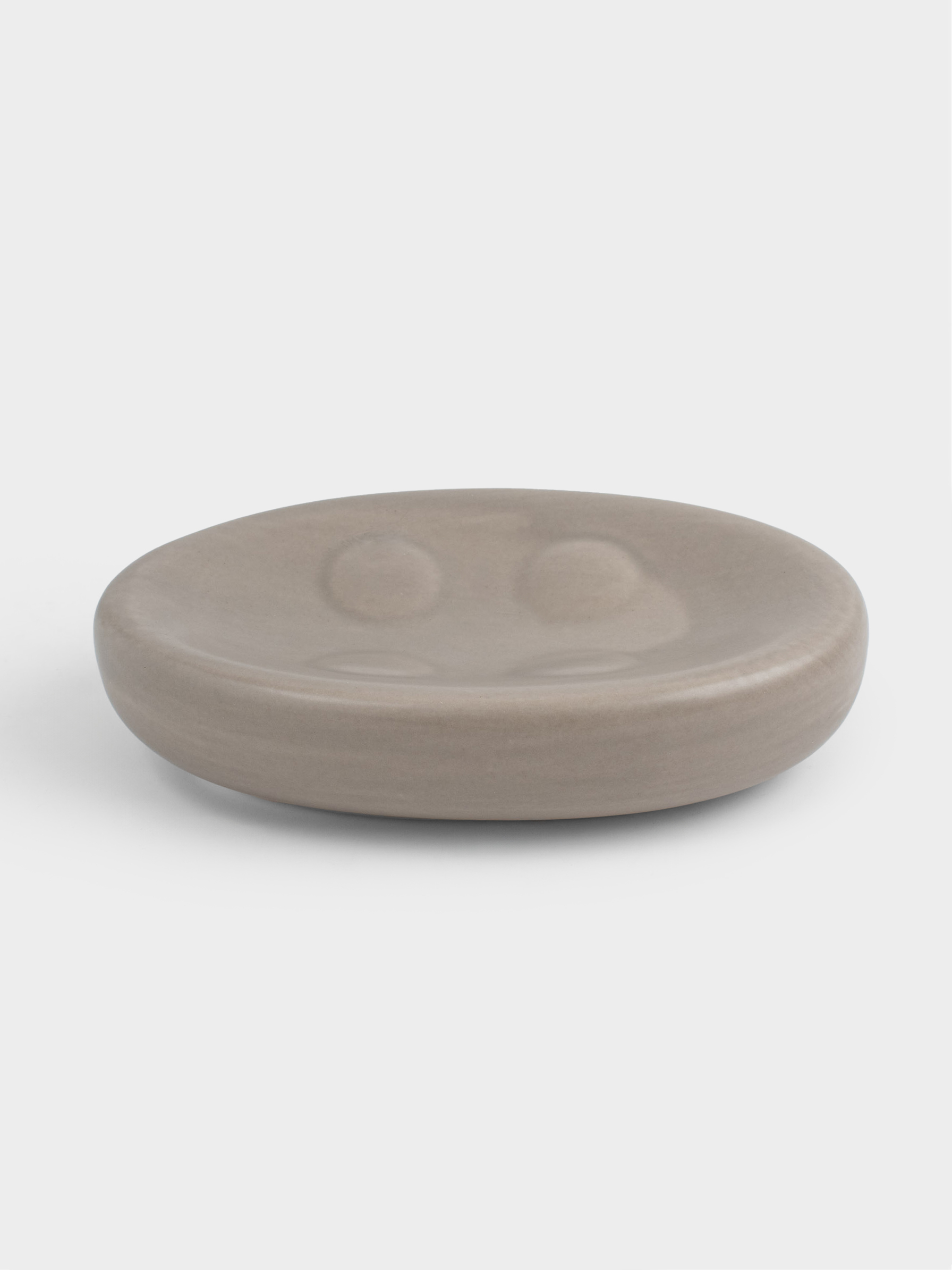 Soap dish, 13x9 cm, ceramic, oval, beige-gray, Giza, image-2