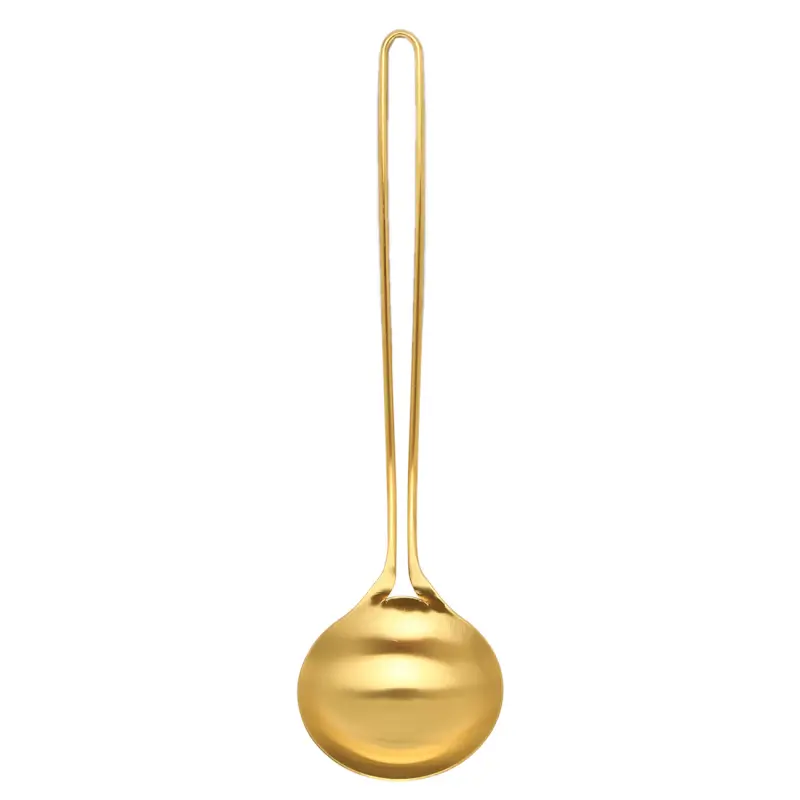 Ladle, 35 cm, steel, golden, Device gold ,image-0