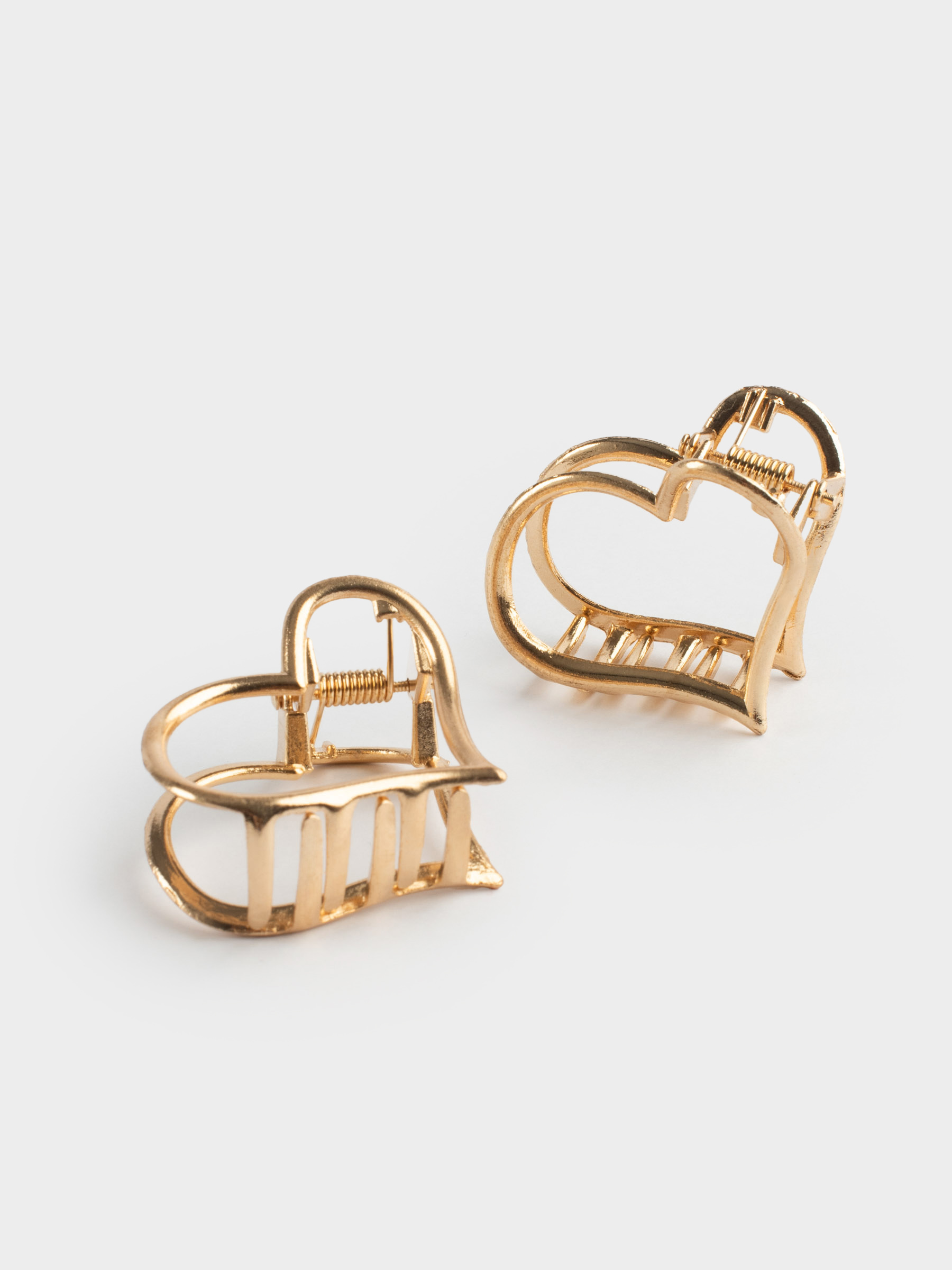Hair clip, 2 cm, 2 pcs, metal, gold, Heart, Fantastic gold, image-4
