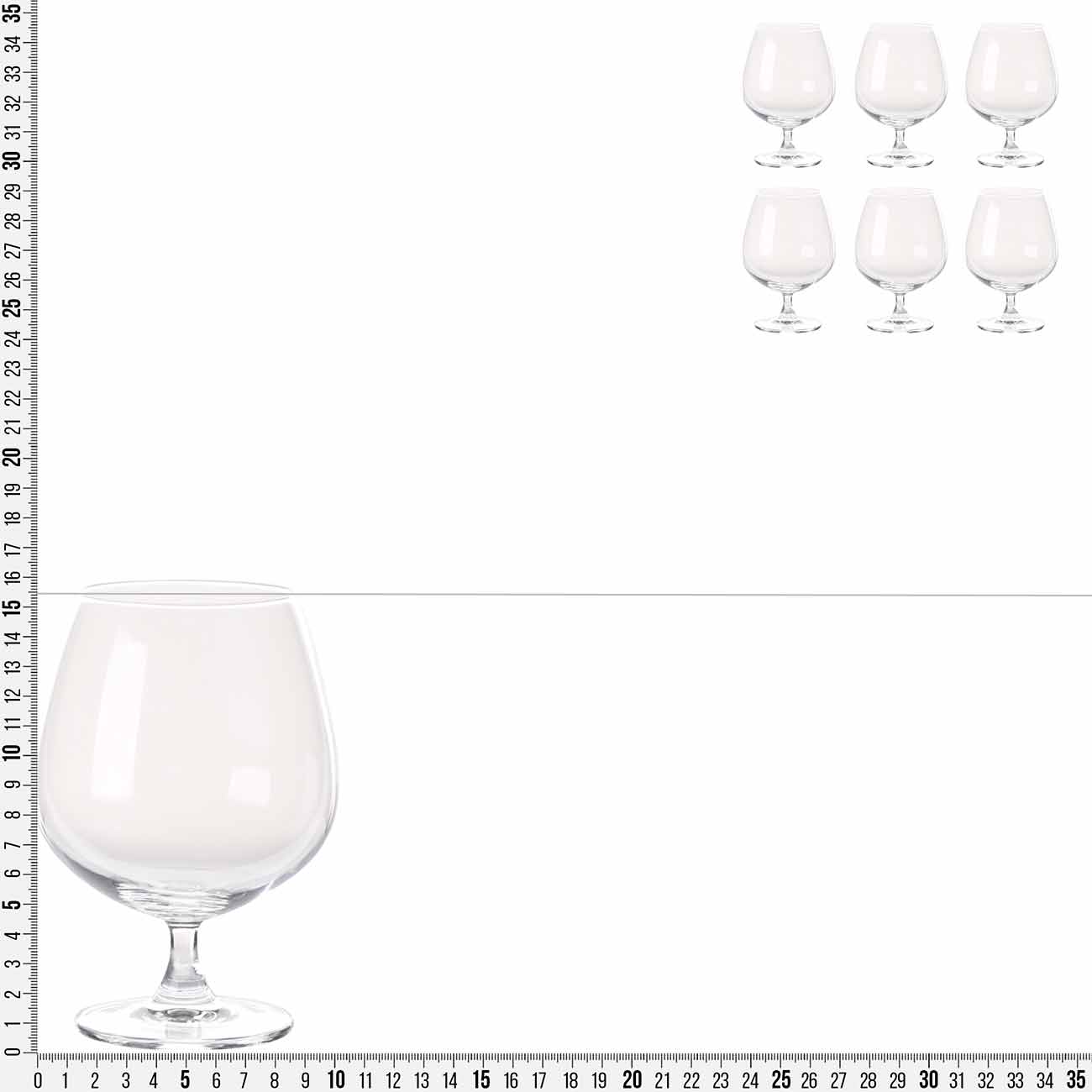 Cognac glass, 620 ml, 6 pcs, glass, Palermo, image-3