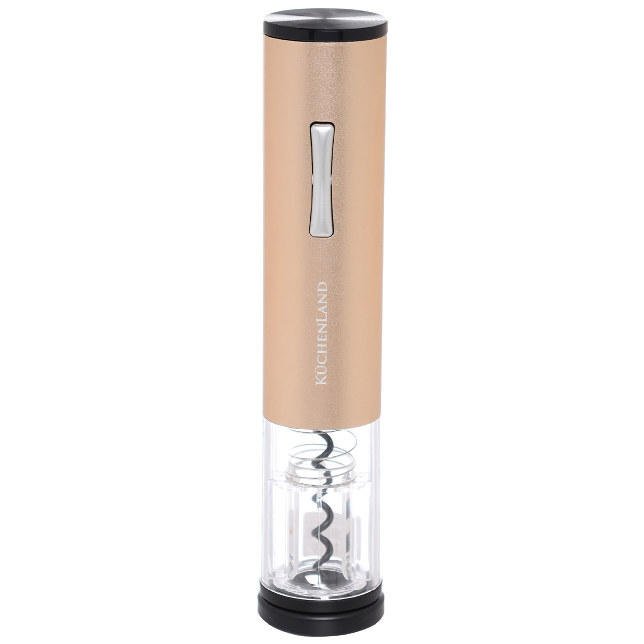 Electric corkscrew, 22 cm, with foil cutter, metal / plastic, LED B, Golden, Bar, image-2