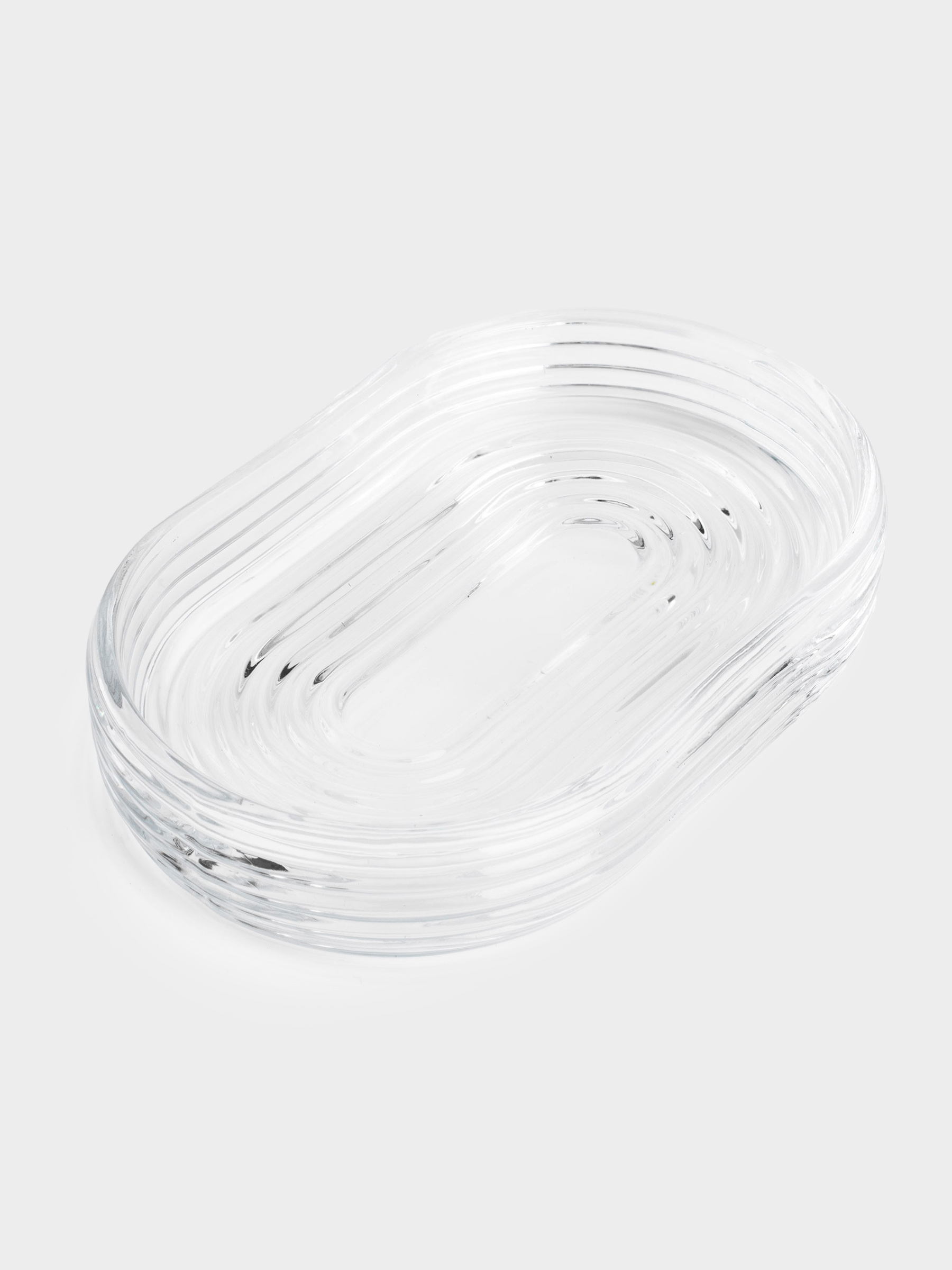 Soap dish, 13 cm, glass, oval, Benli