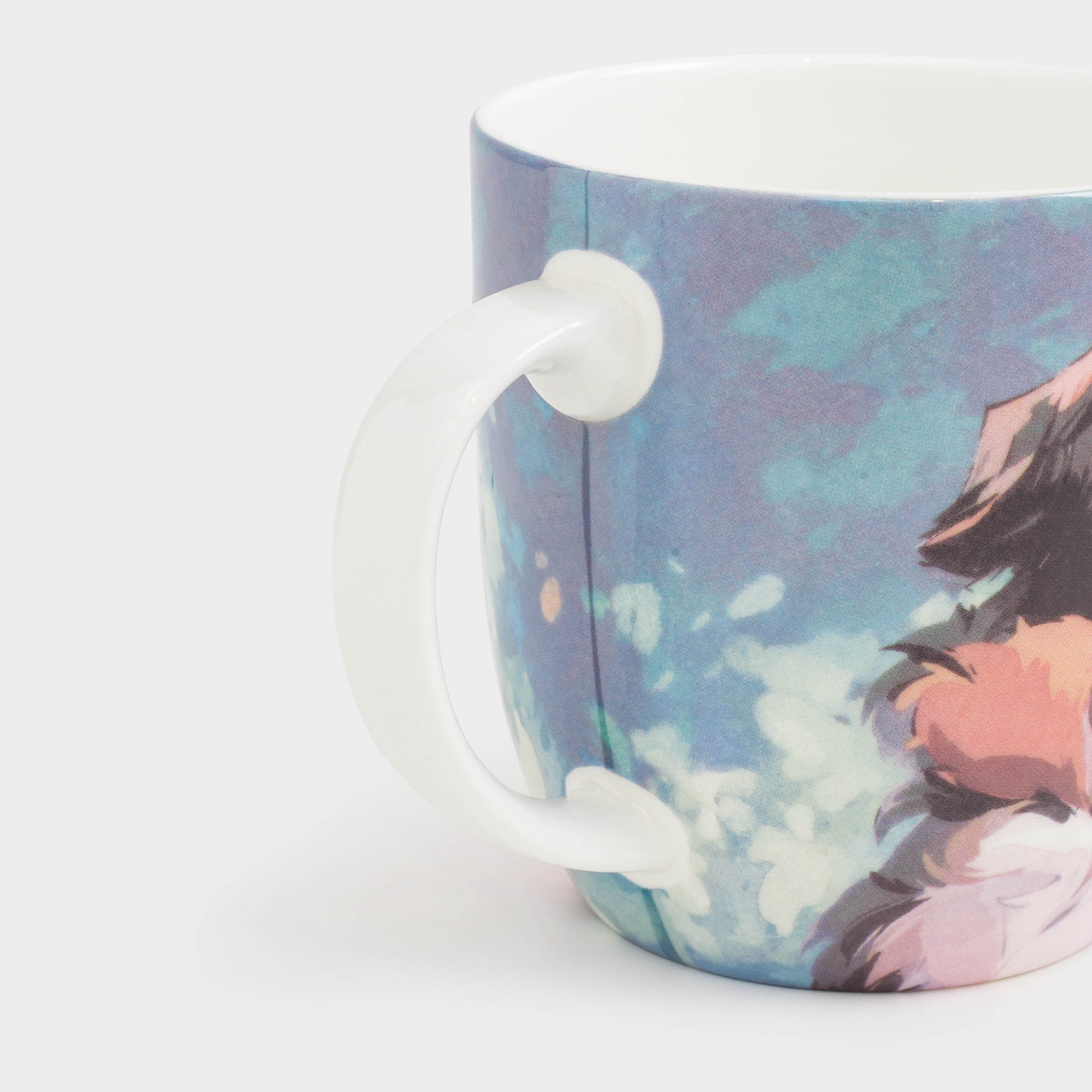 Mug, 350 ml, 2 pcs, porcelain F, blue / pink, Cat/Dog, Friends, image-5