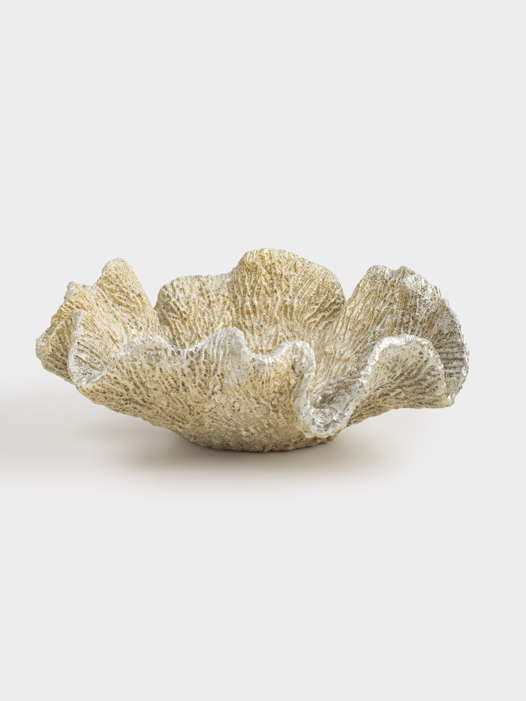 Decorative dish, 30x29x12 cm, polyresin, golden, Coral, Coral, image-0