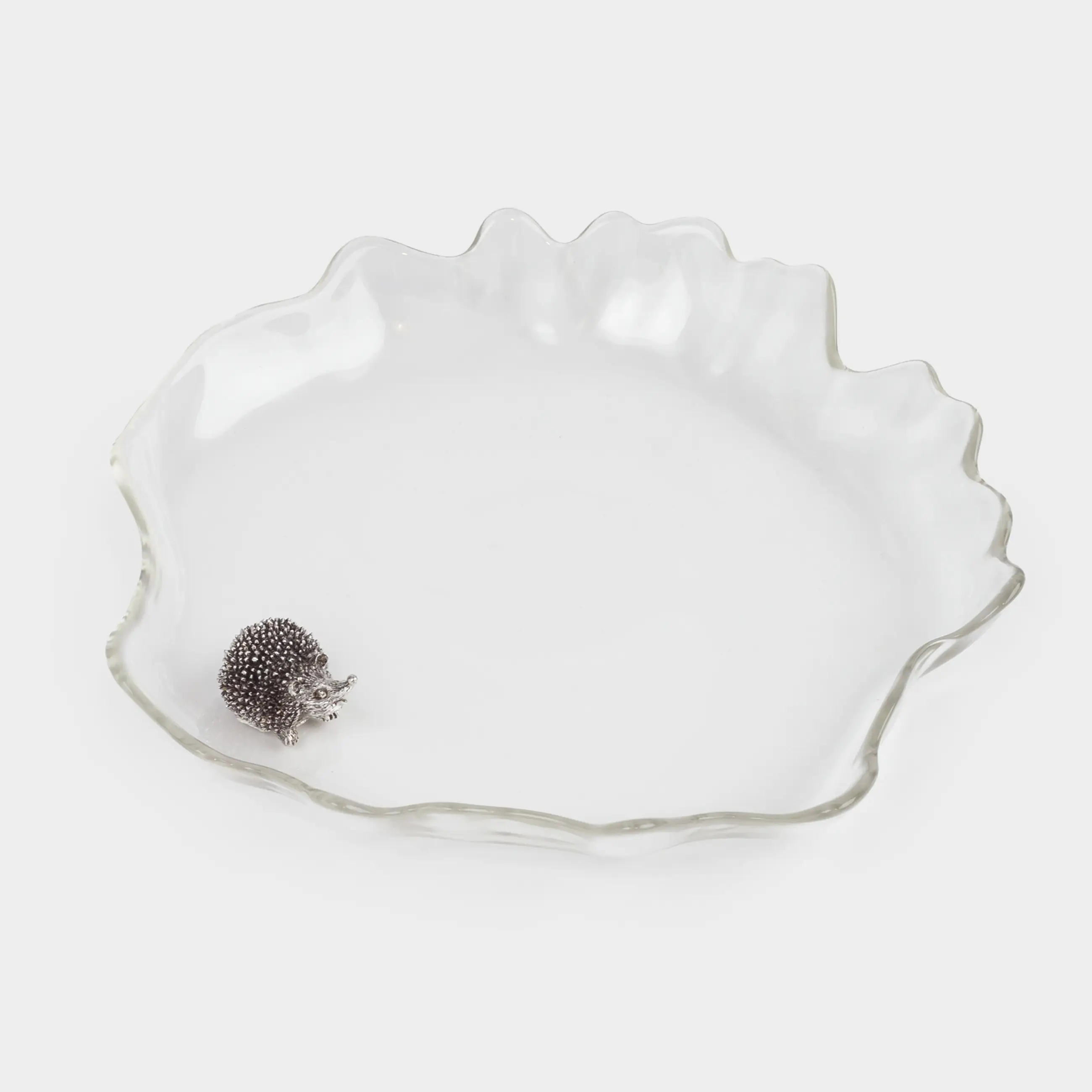 Dish, 24x3 cm, glass / metal, Hedgehog, Glacial