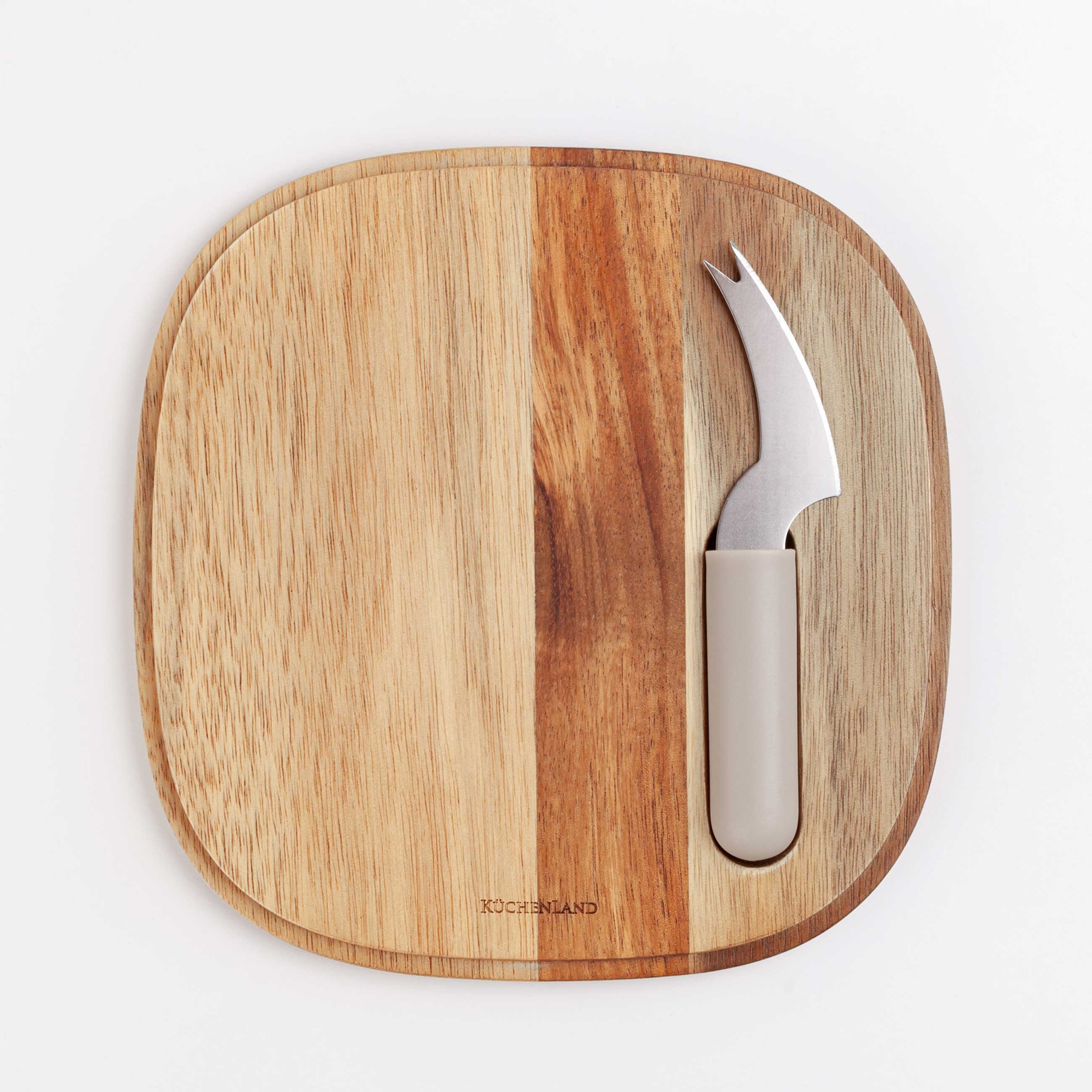 Cheese set, 2 pcs, dish board / dome, steel / wood / plastic, Noble tree, image-3