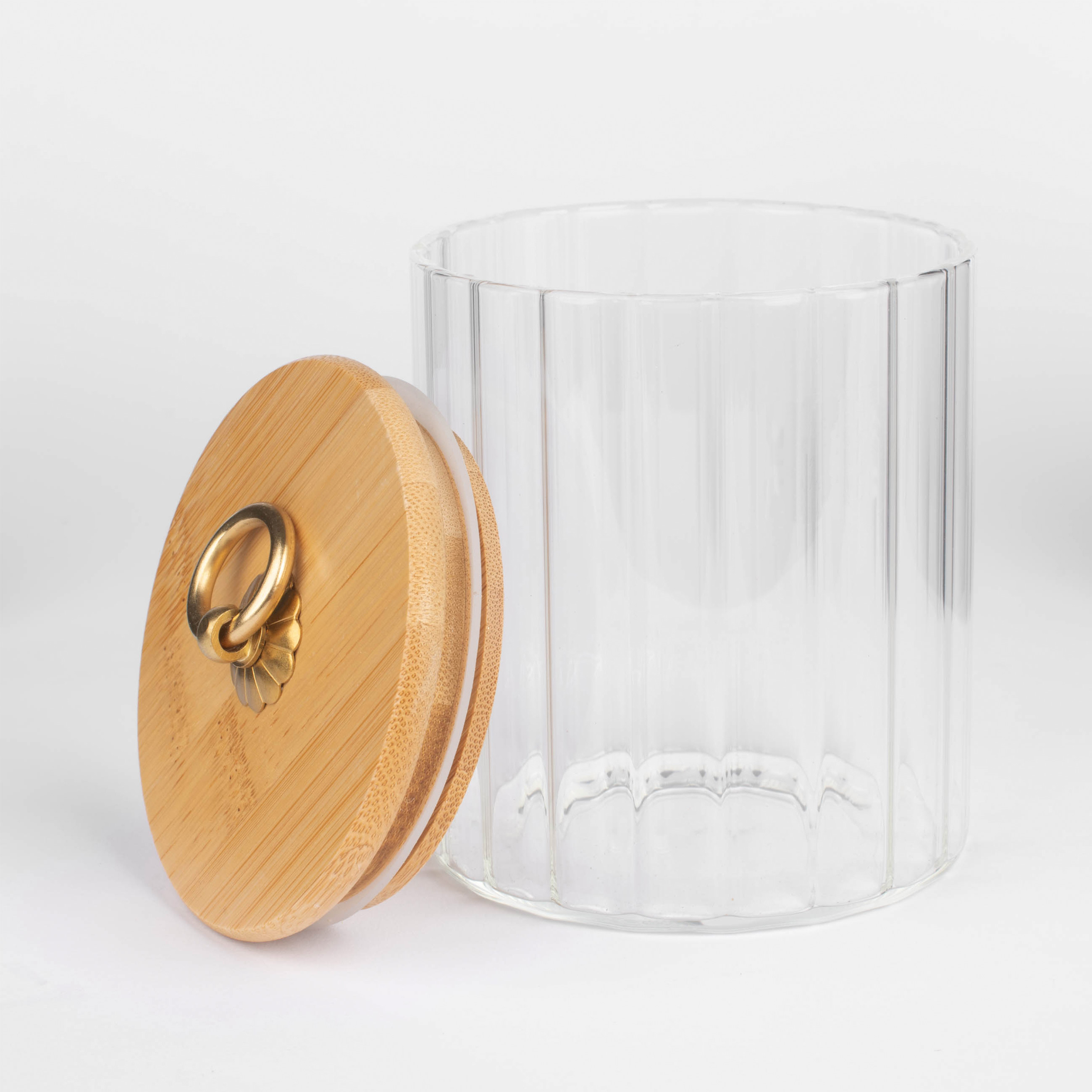 Can for bulk products, 500 ml, glass B / bamboo, Camellia, image-2