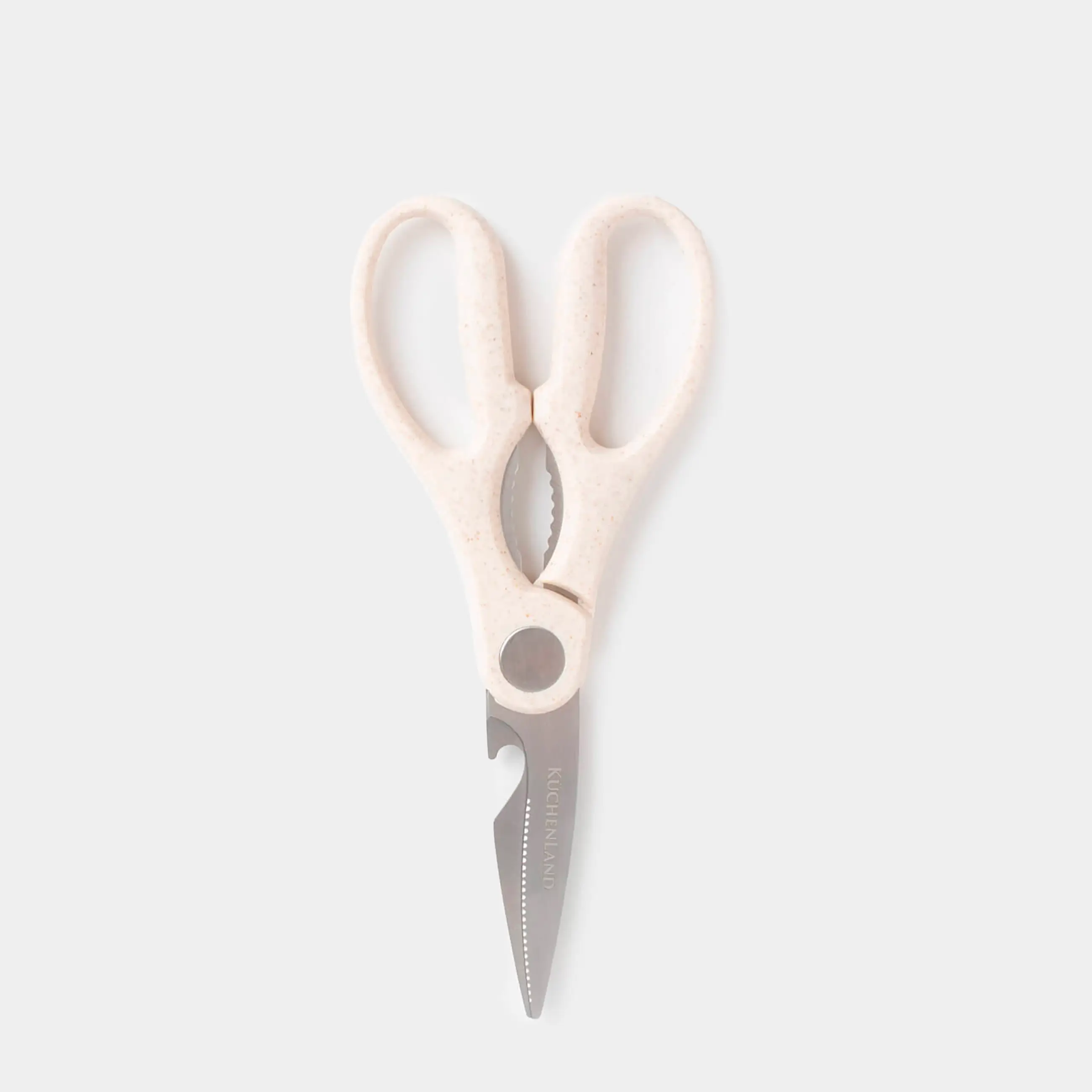 Kitchen scissors, 19 cm, steel/plastic, beige, speckled, Soft speckled
