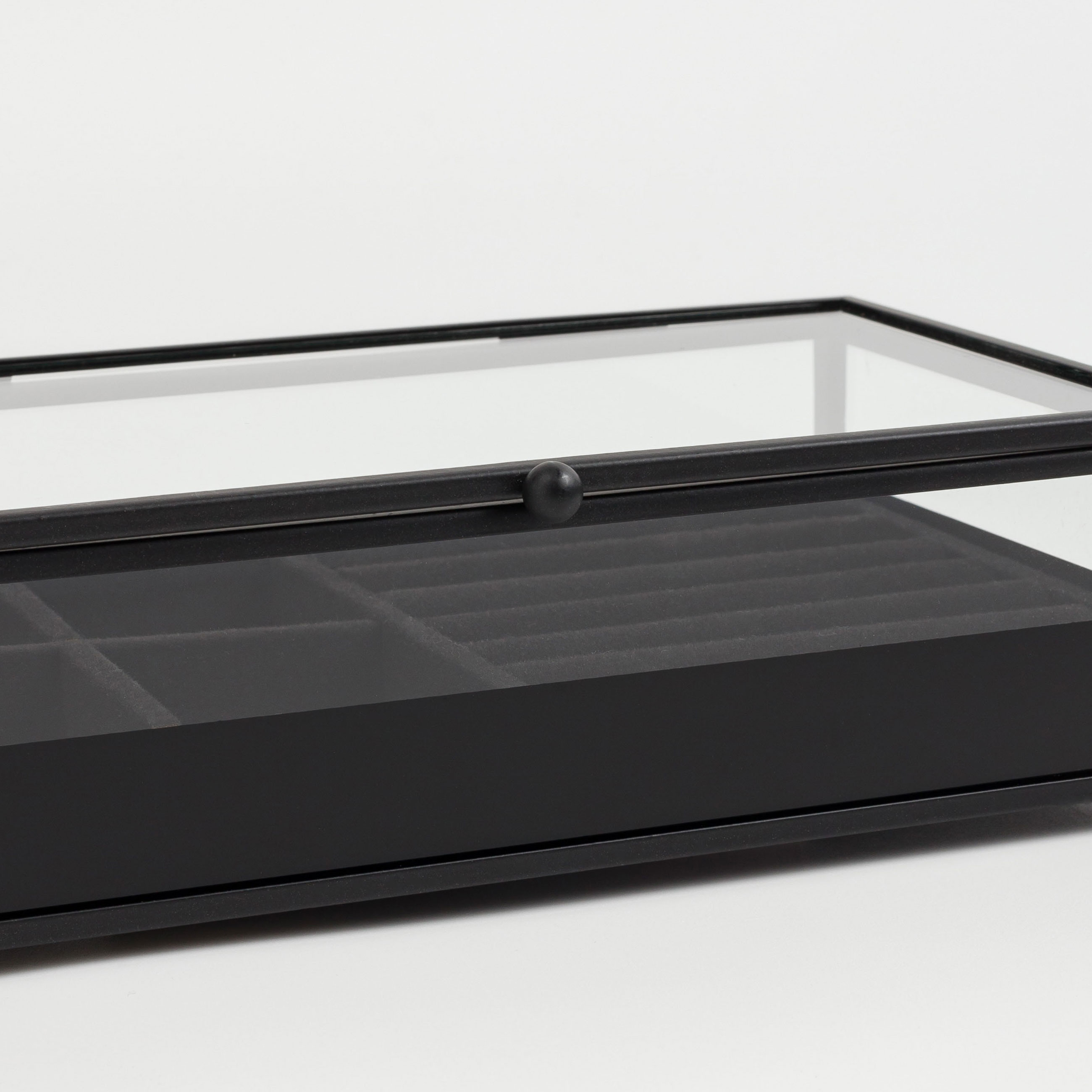 Jewelry box, 21x13 cm, glass / metal, black, Collection, image-4