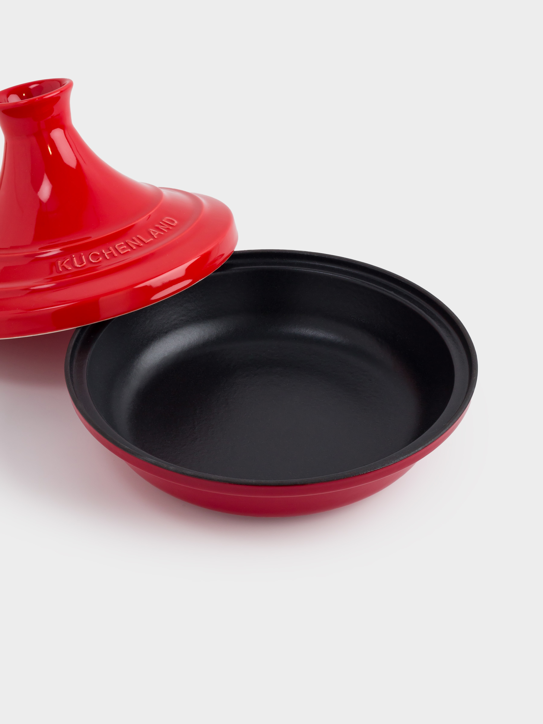 Tagine, 28 cm, with lid, cast iron / ceramic, Red, Bright, image-2