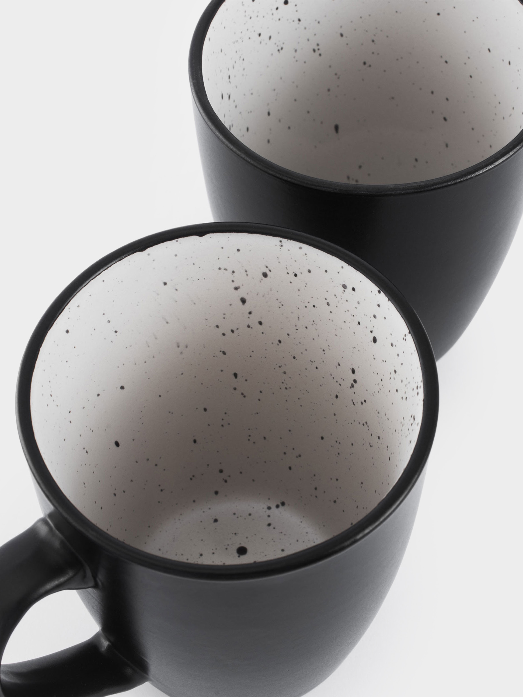 Mug, 350 ml, 2 pcs, ceramics, black and white, speckled, Isernia, image-6