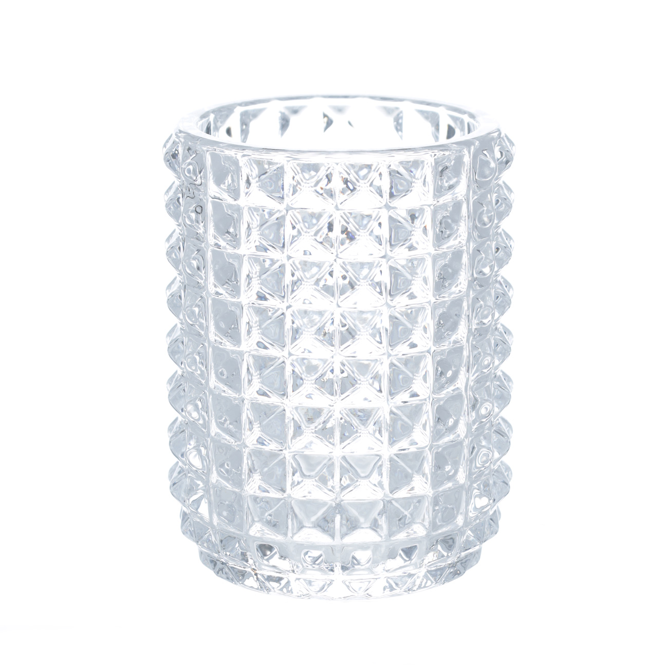 Bathroom tumbler, 11 cm, glass, Diamond lights, image-0