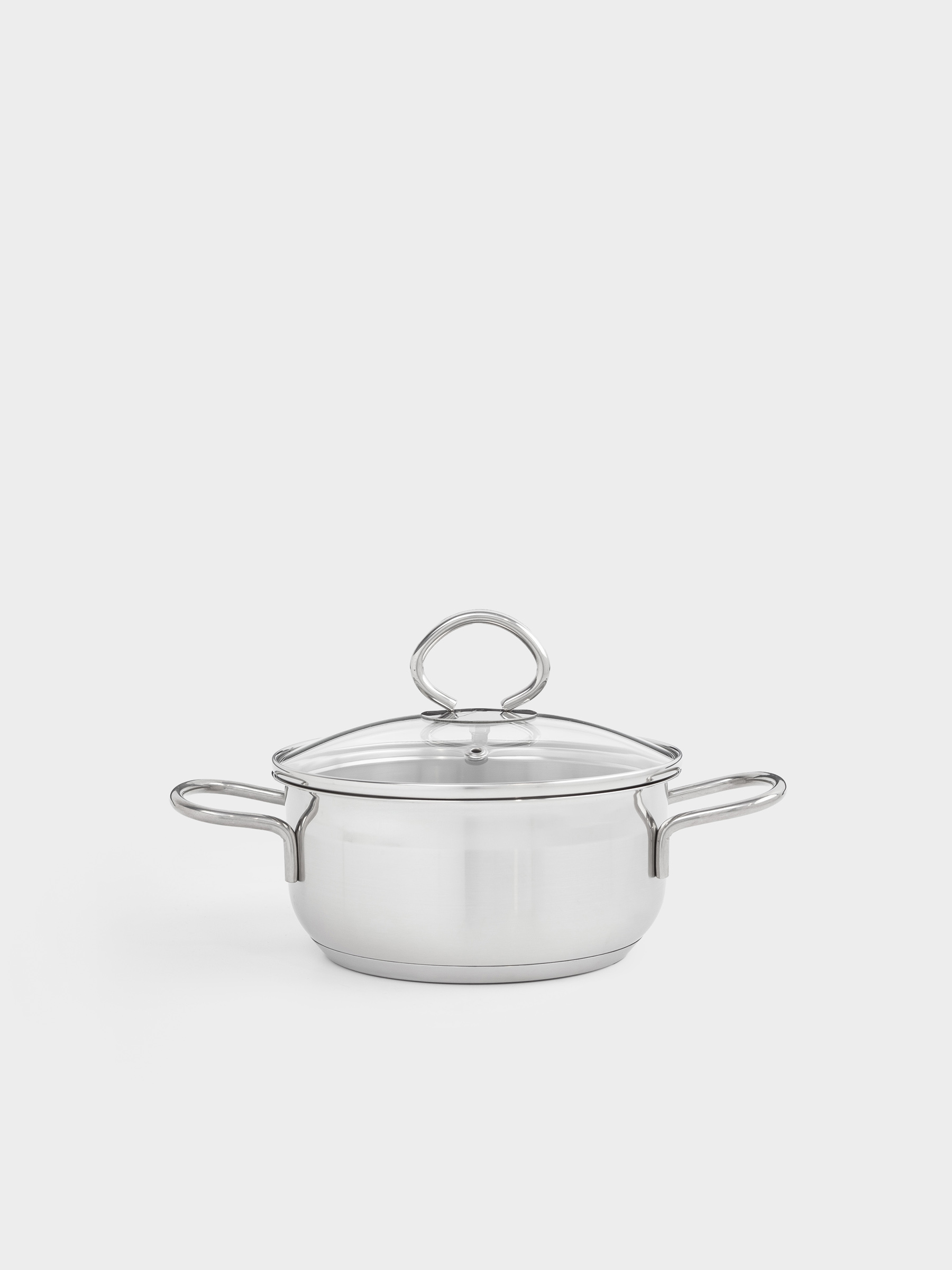 Pot, 16 cm, 1.4 l, with lid, steel / glass, Egoist lite, image-0