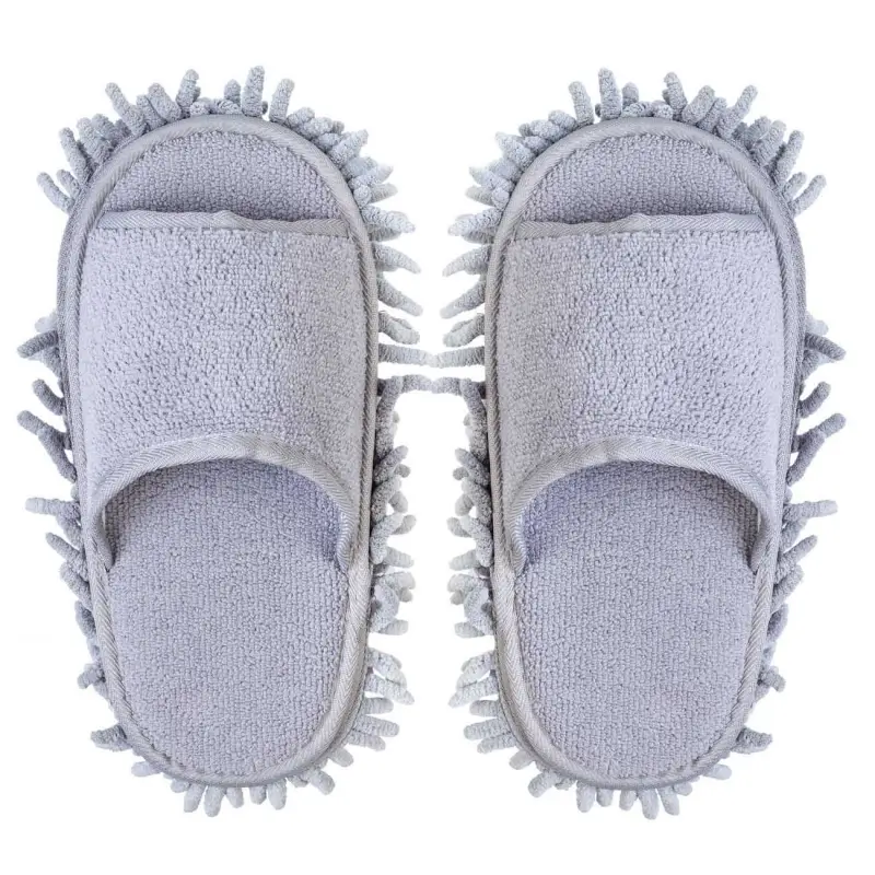 Polisher slippers, 25.5 cm, with removable sole, microfiber, grey, Clean, image-0