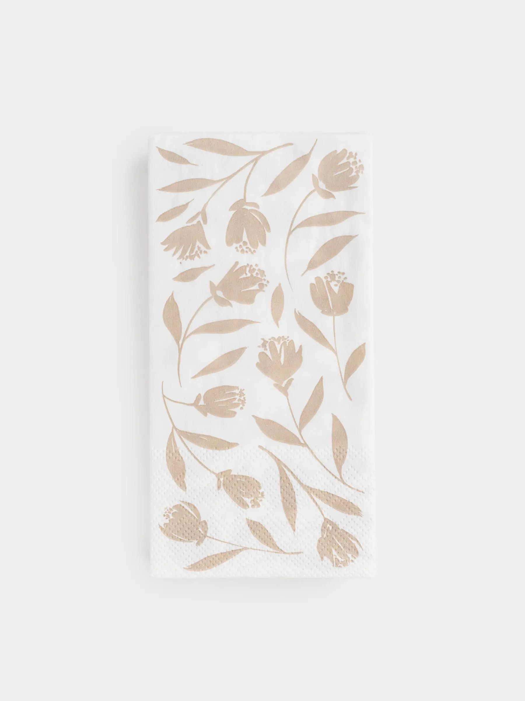 Paper napkins, 33x33 cm, 20 pcs, rectangular, white, Leaves, Print