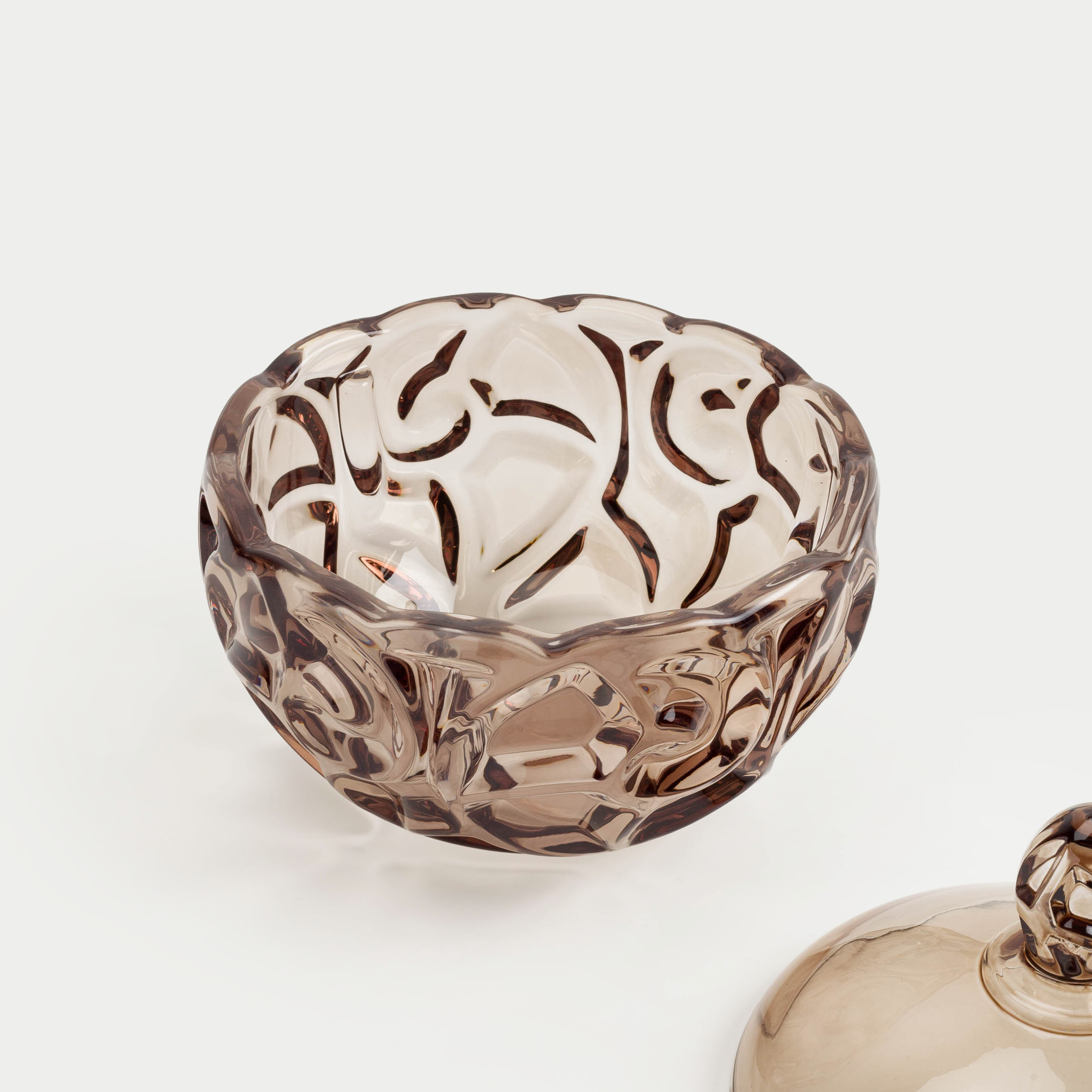 Storage container, 19x17 cm, 1 l, glass R, brown, Patterns, Gala