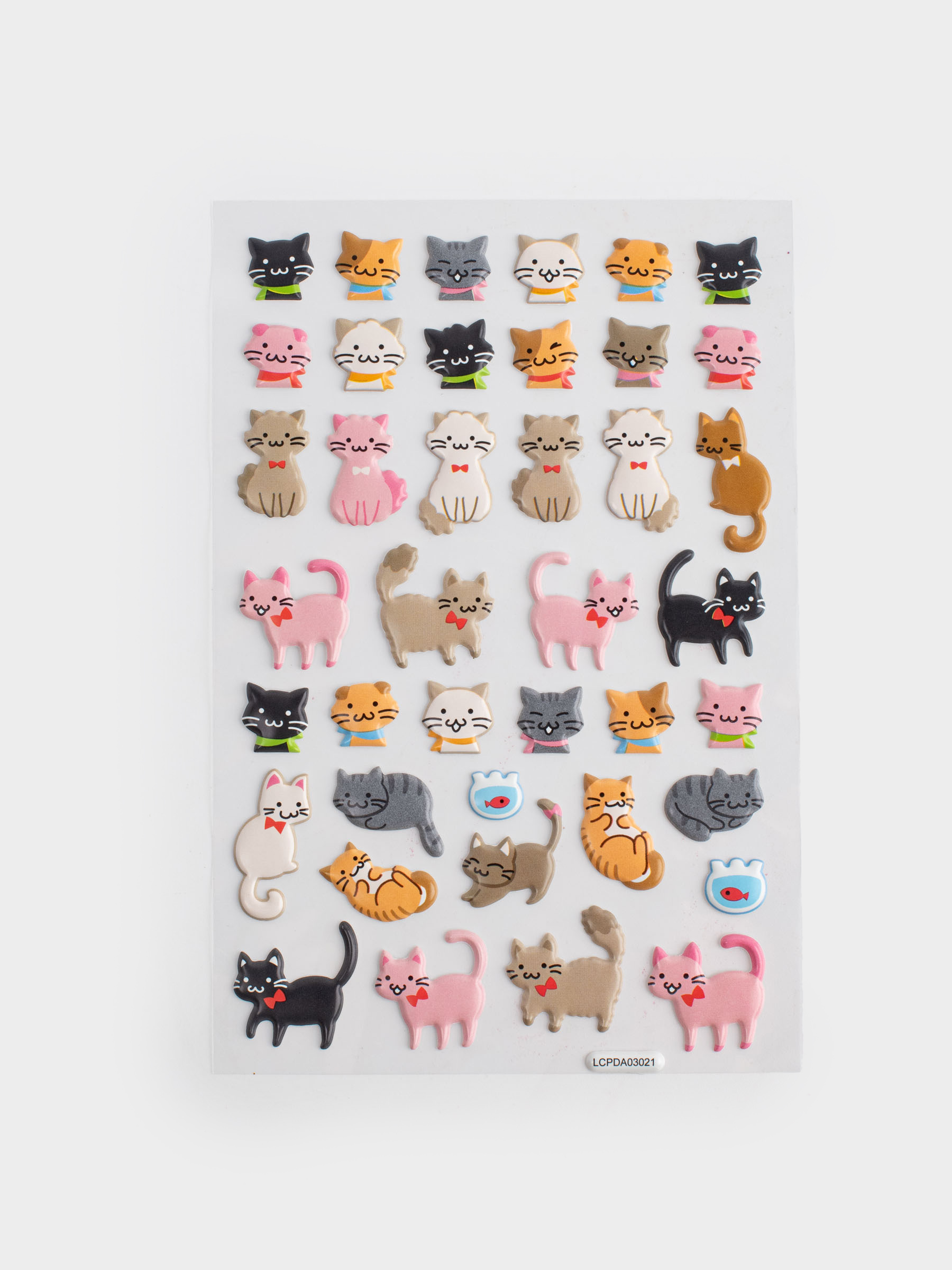 Sticker set, 19x10 cm, 40 pcs, disposable, PVC, Cats, Cat, image-1