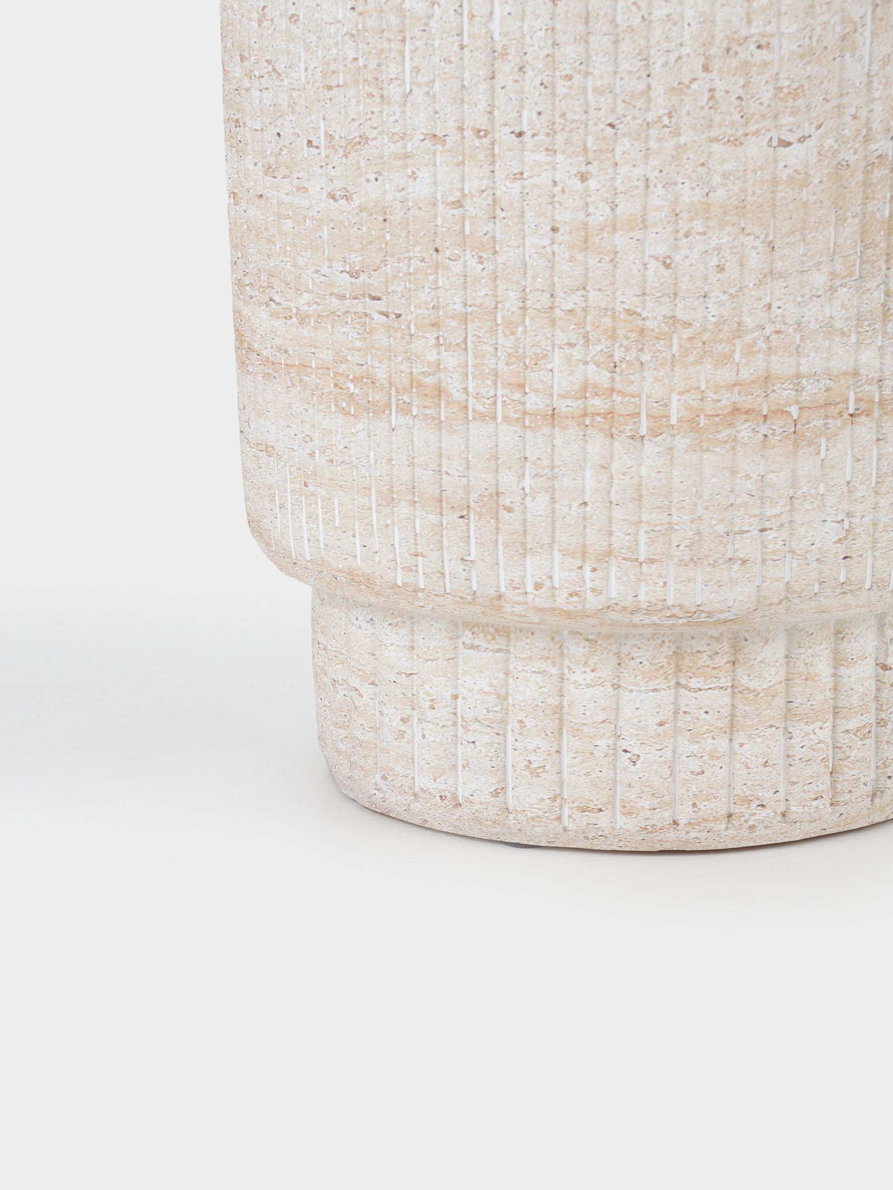 Coffee table, 47x34 cm, magnesium / fiberglass, round, beige, Antic, image-2