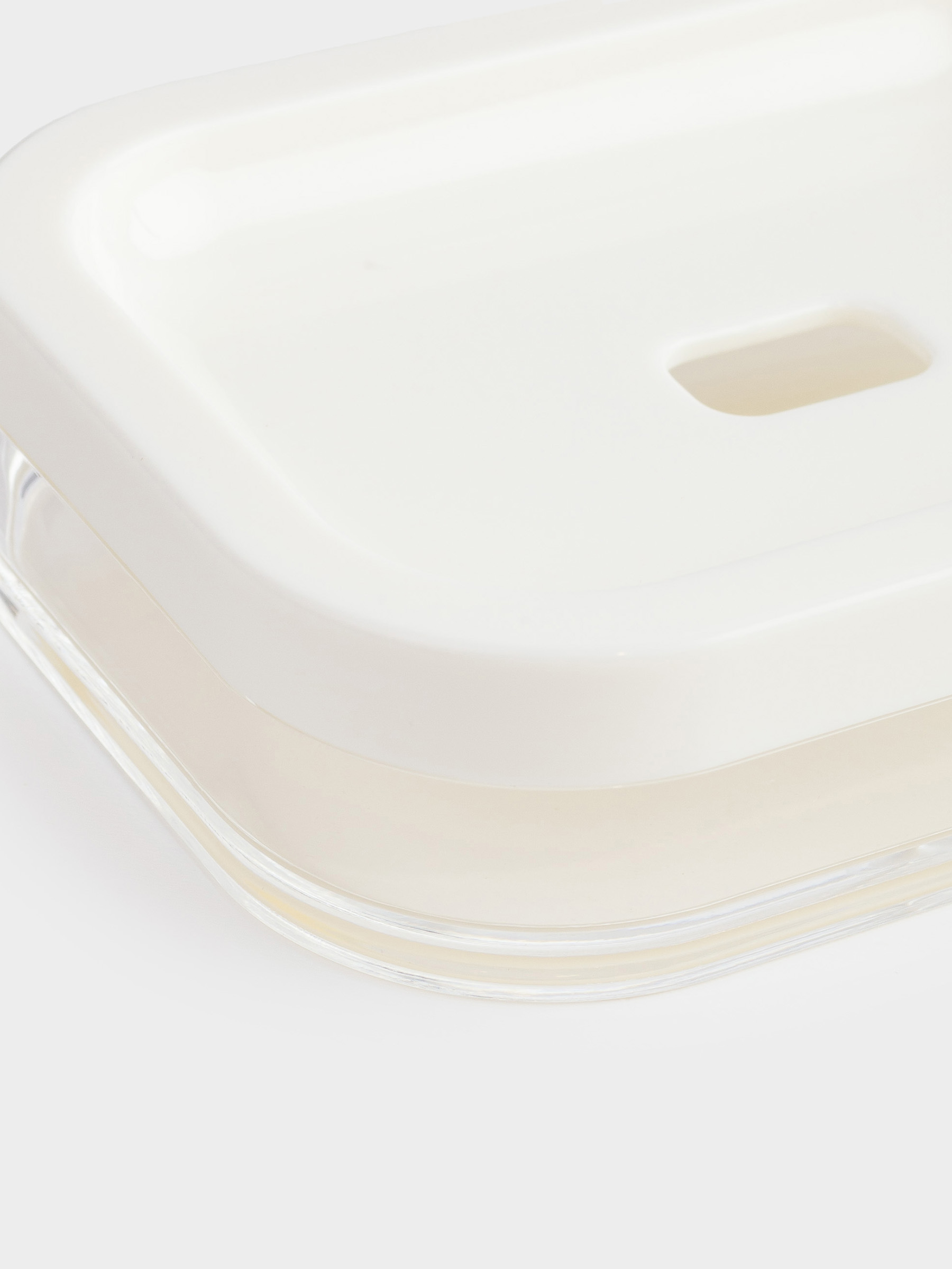 Soap dish, 12x9 cm, plastic / acrylic, rectangular, milky, Eleos, image-4