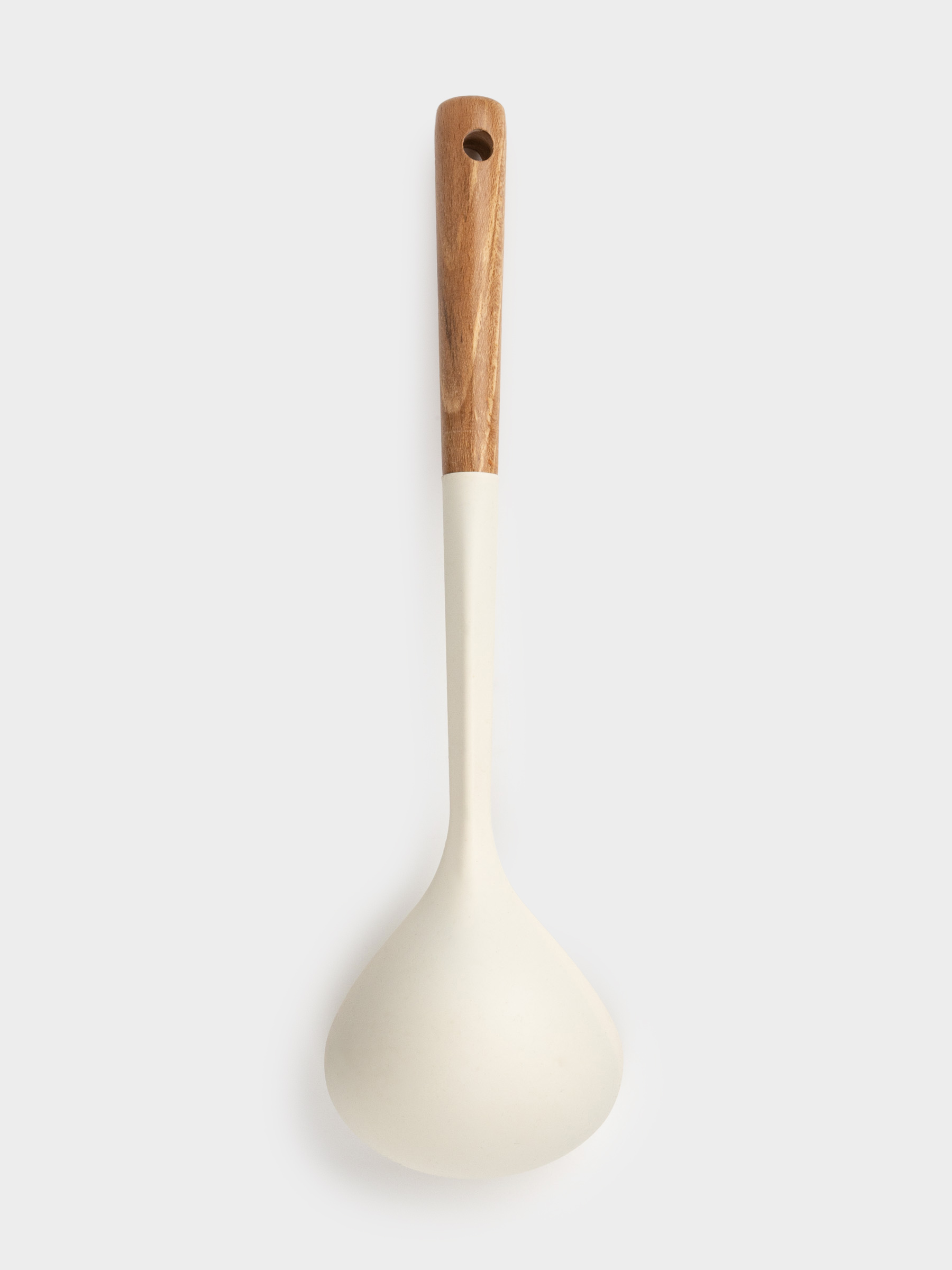 Ladle, 32 cm, silicone/wood, milky, Legerity, image-1