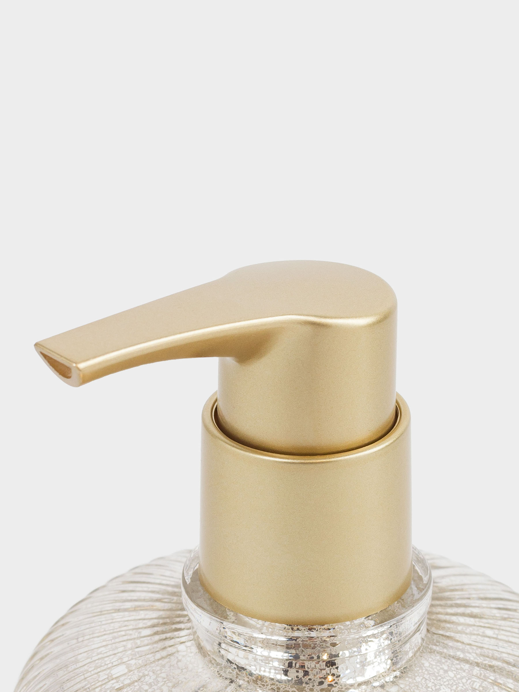 Liquid soap dispenser, 320 ml, glass / plastic, golden, Patina rib, image-4