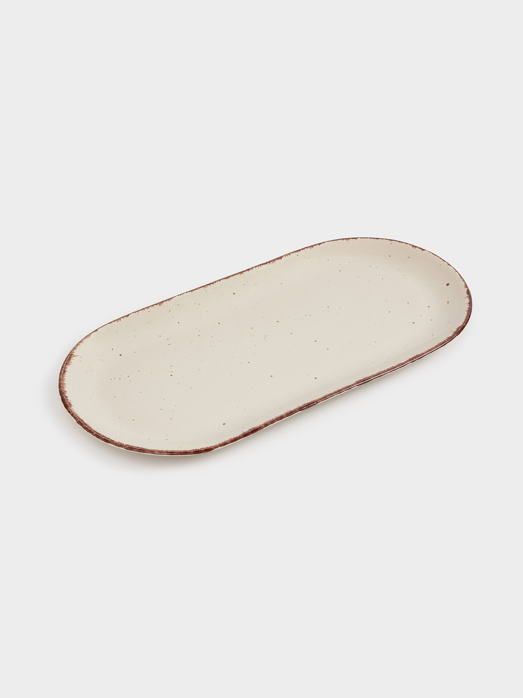 Dish, 25x13 cm, ceramic, oval, beige, Speckled, Speckled, image-2