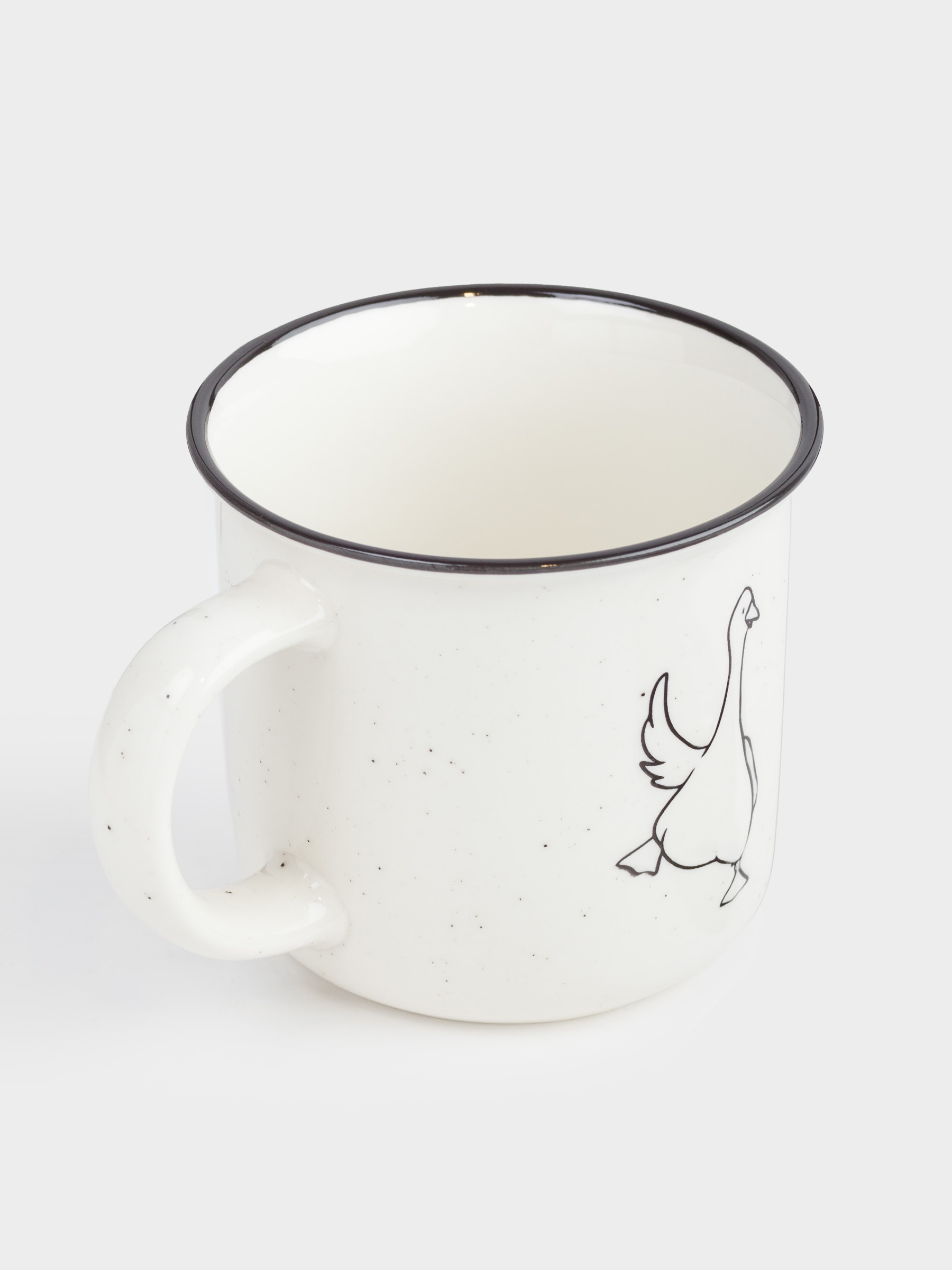 Mug, 360 ml, porcelain N, milky, speckled, Goose, Goose, image-1