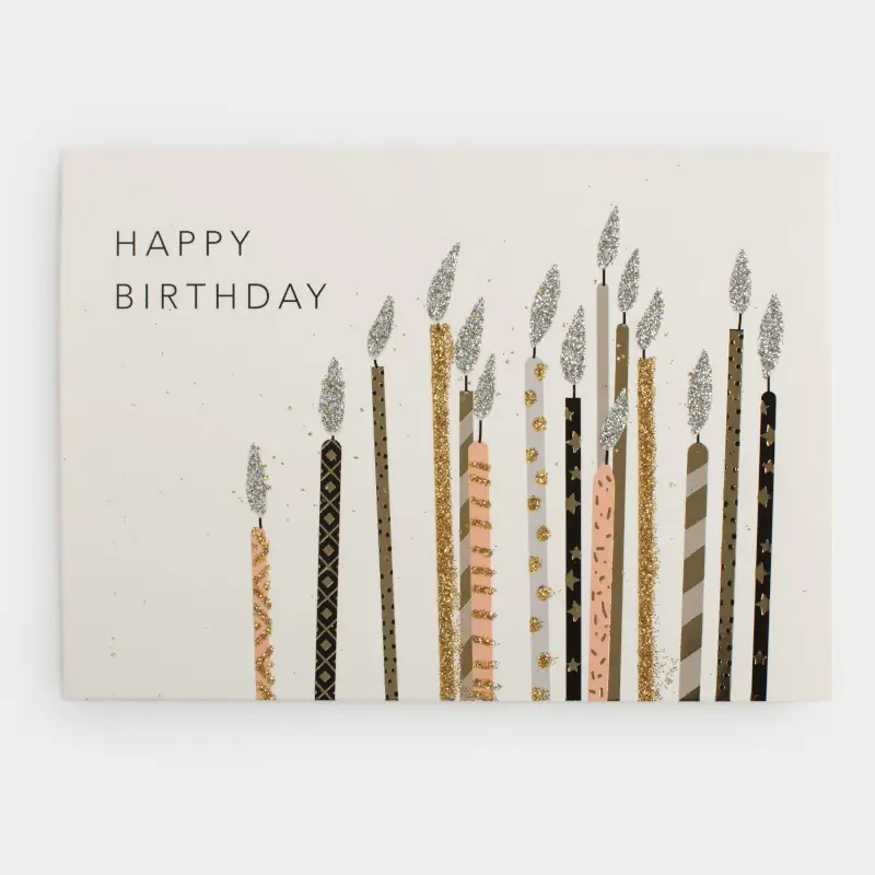 Gift envelope, 12x17 cm, paper, white, Candles, Birthday ,image-0