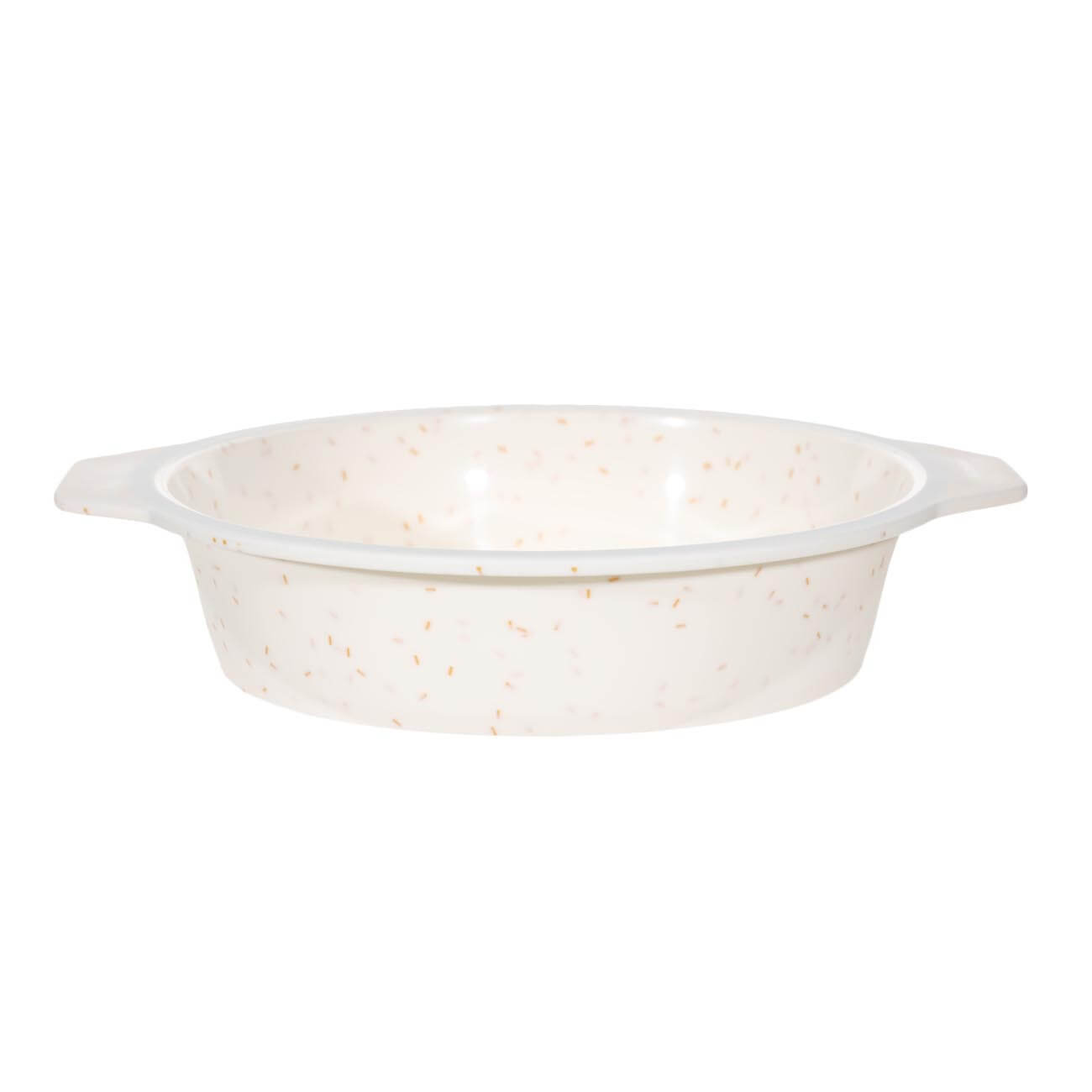 Baking dish, 25 cm, silicone / steel, round, milk, speckled, Bakery speckled