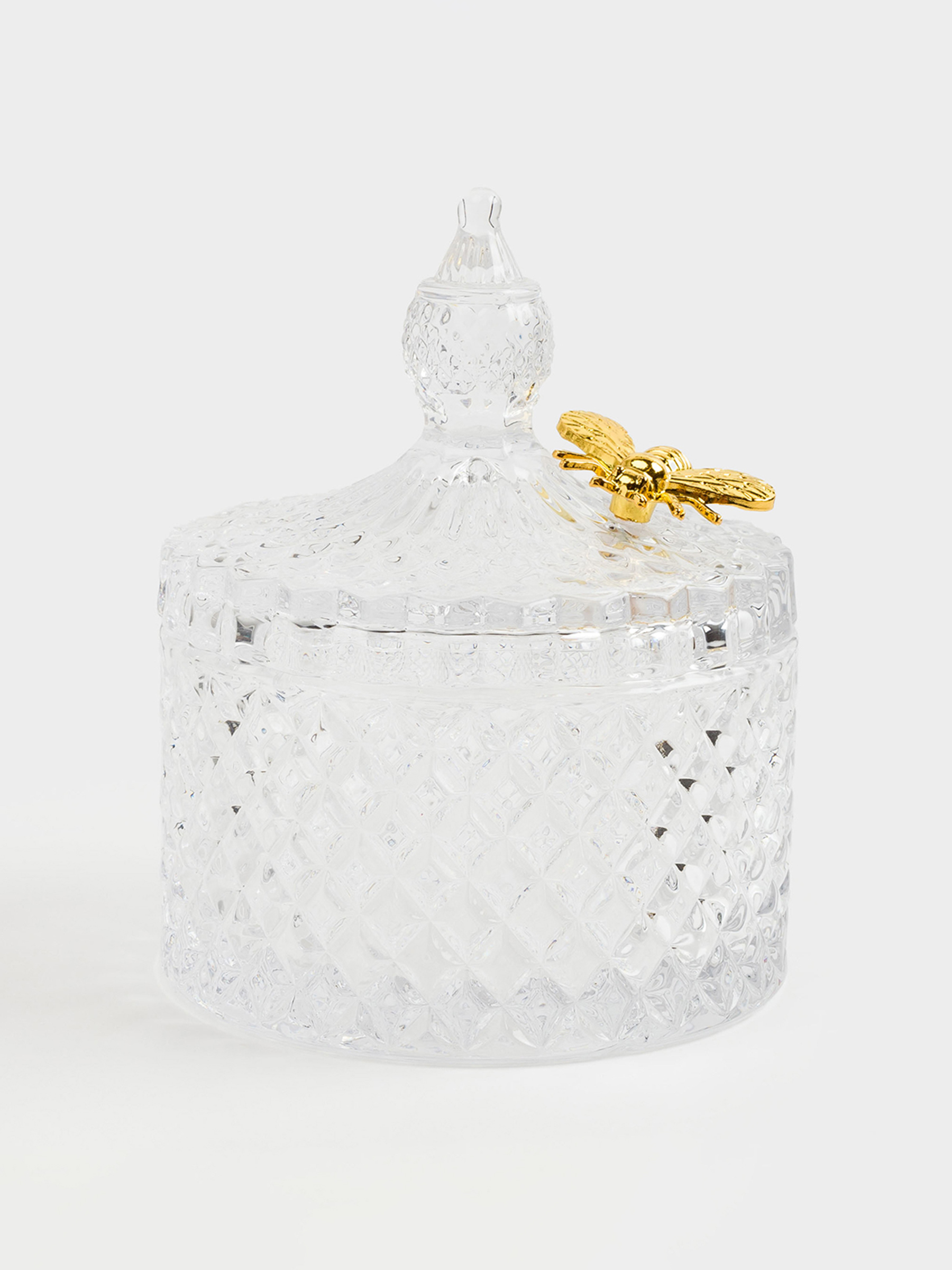 Storage container, 13x11 cm, 320 ml, steclo R / metal, Bee, Honey, image-0