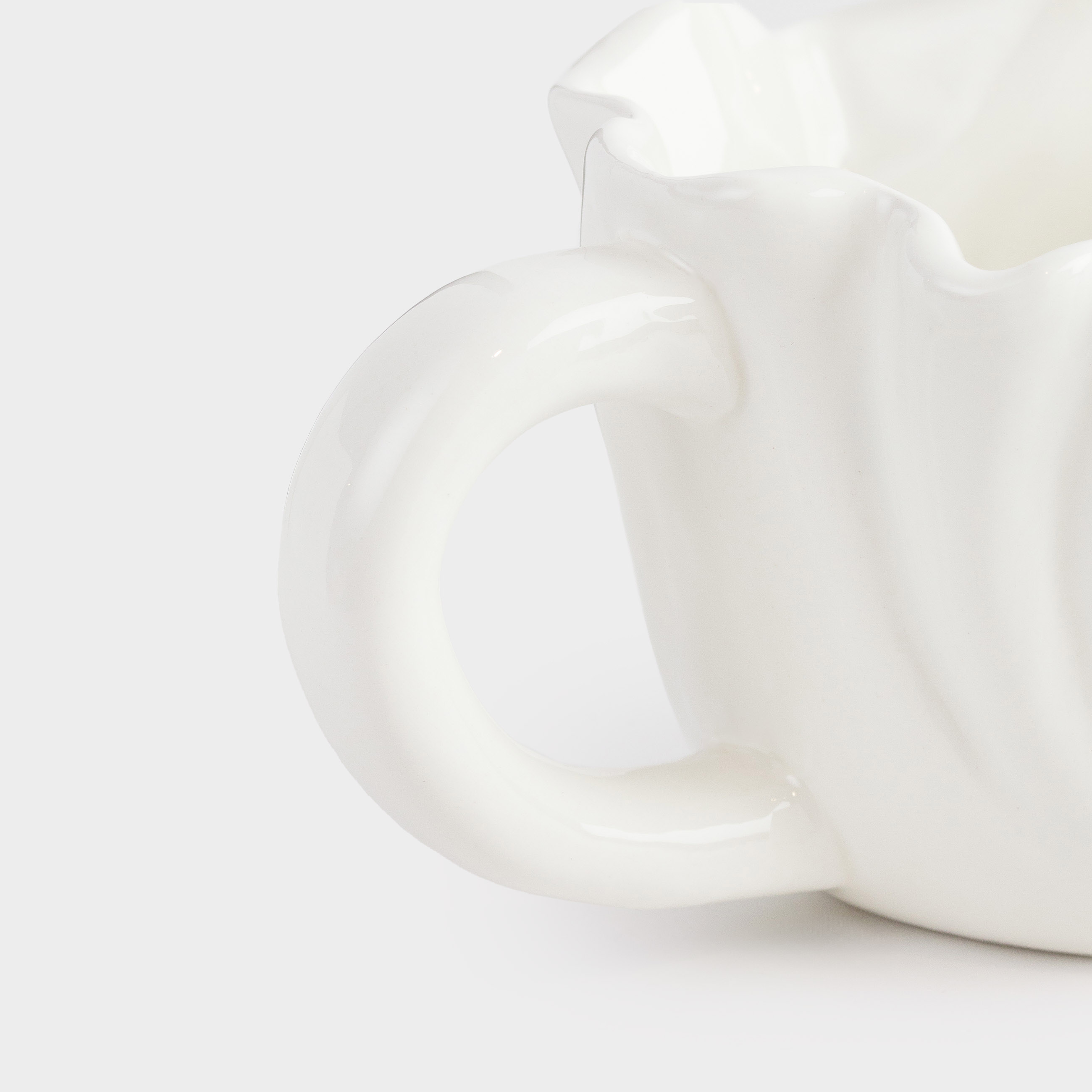 Mug, 400 ml, ceramic, milky, Crumpled effect, Crumple