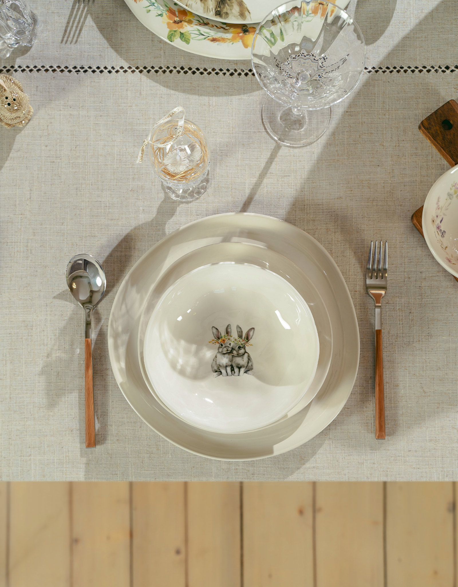 Tablecloth, 160x160 cm, polyester / linen, beige, Hemstitch