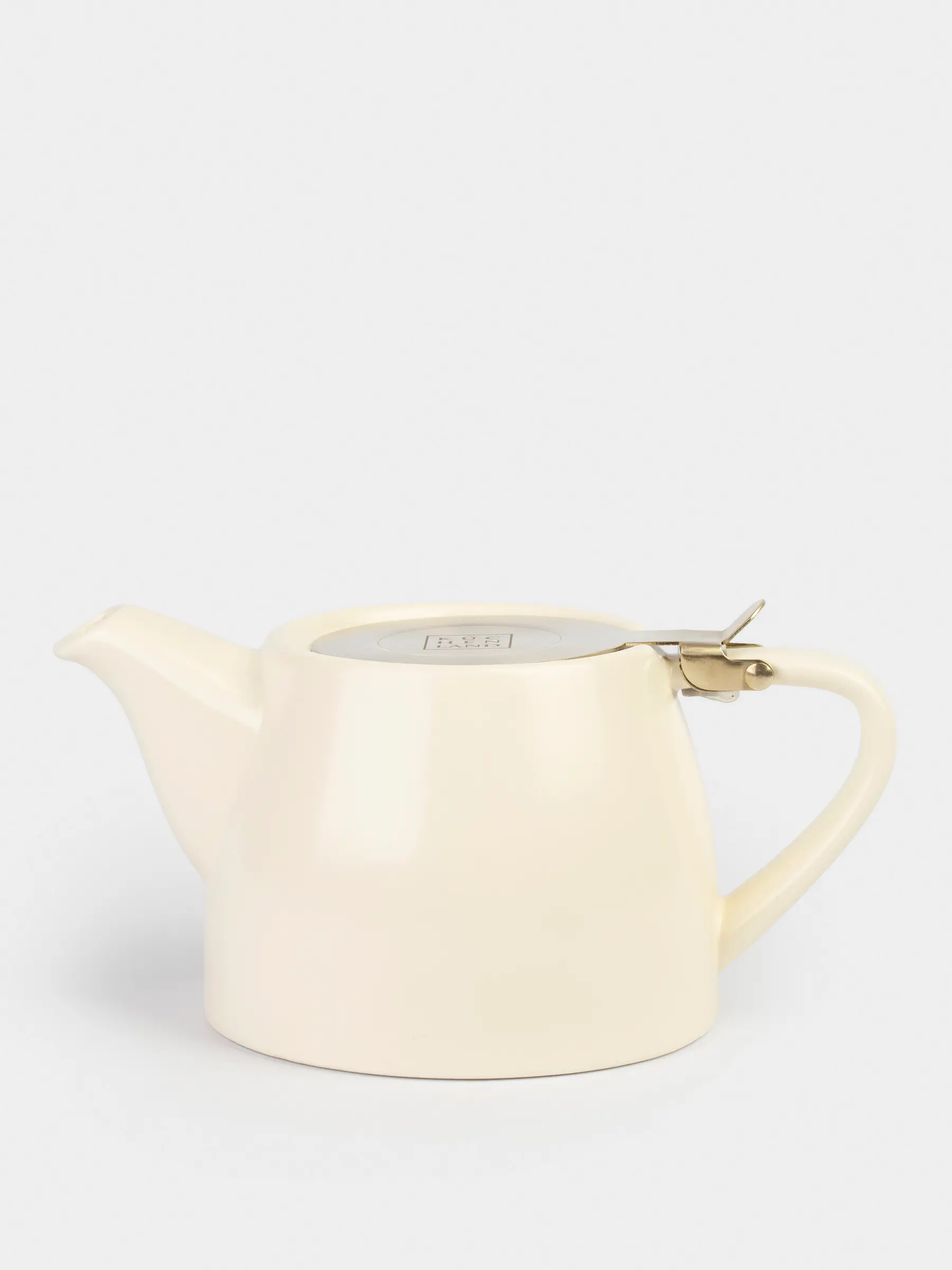 Teapot, 500 ml, ceramic / steel, milky-golden, Kettle ceramo, image-0