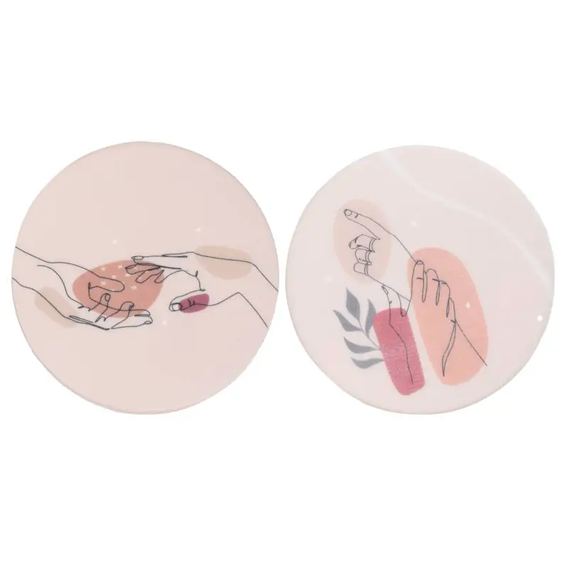 Mug stand, 10 cm, 2 pcs, Silicone, Beige, Hands, Hand ,image-0