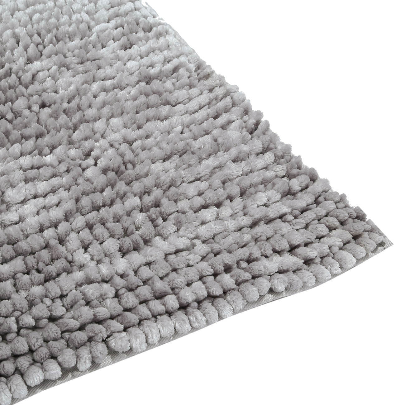 Mat, 65x100 cm, anti-slip, polyester, light grey, Fluff, image-1