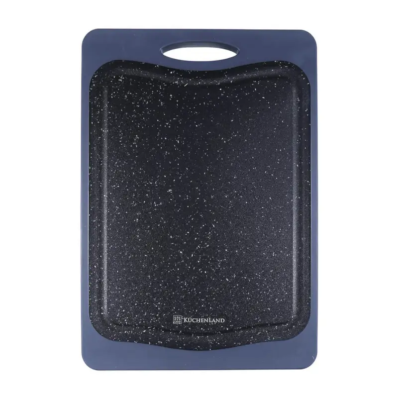 Chopping board, 28,5х20 cm, 2-sided, Bamboo/Plastic, black, Marble Bamboo
