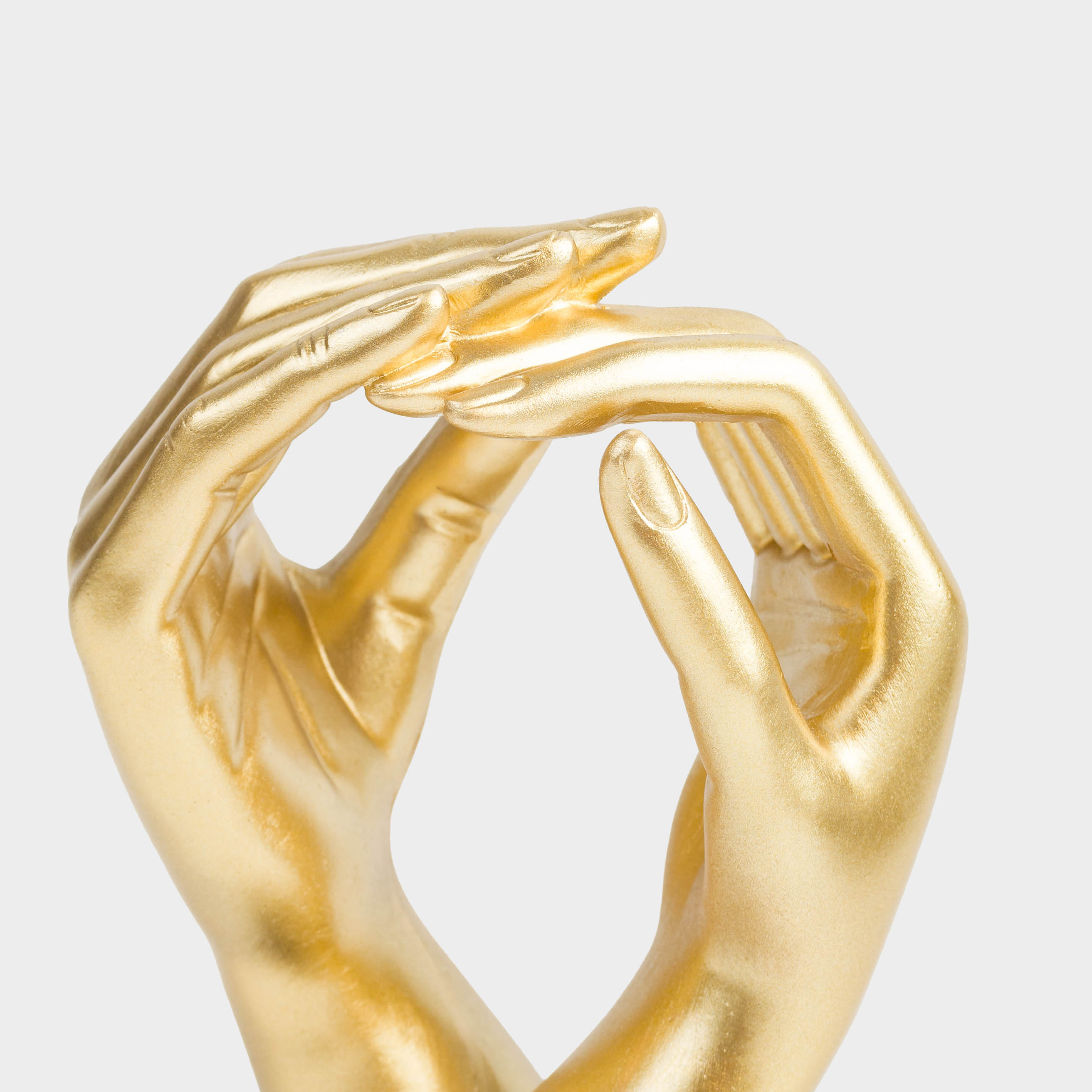 Statuette, 22 cm, polyresin, golden, Hands, Hand, image-5